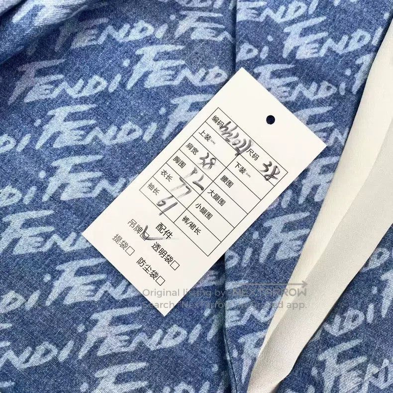 Fendi Fendi Cotton Full-Print Letter Logo Denim Blazer Size XS / US 0-2 / IT 36-38 - 6 Thumbnail