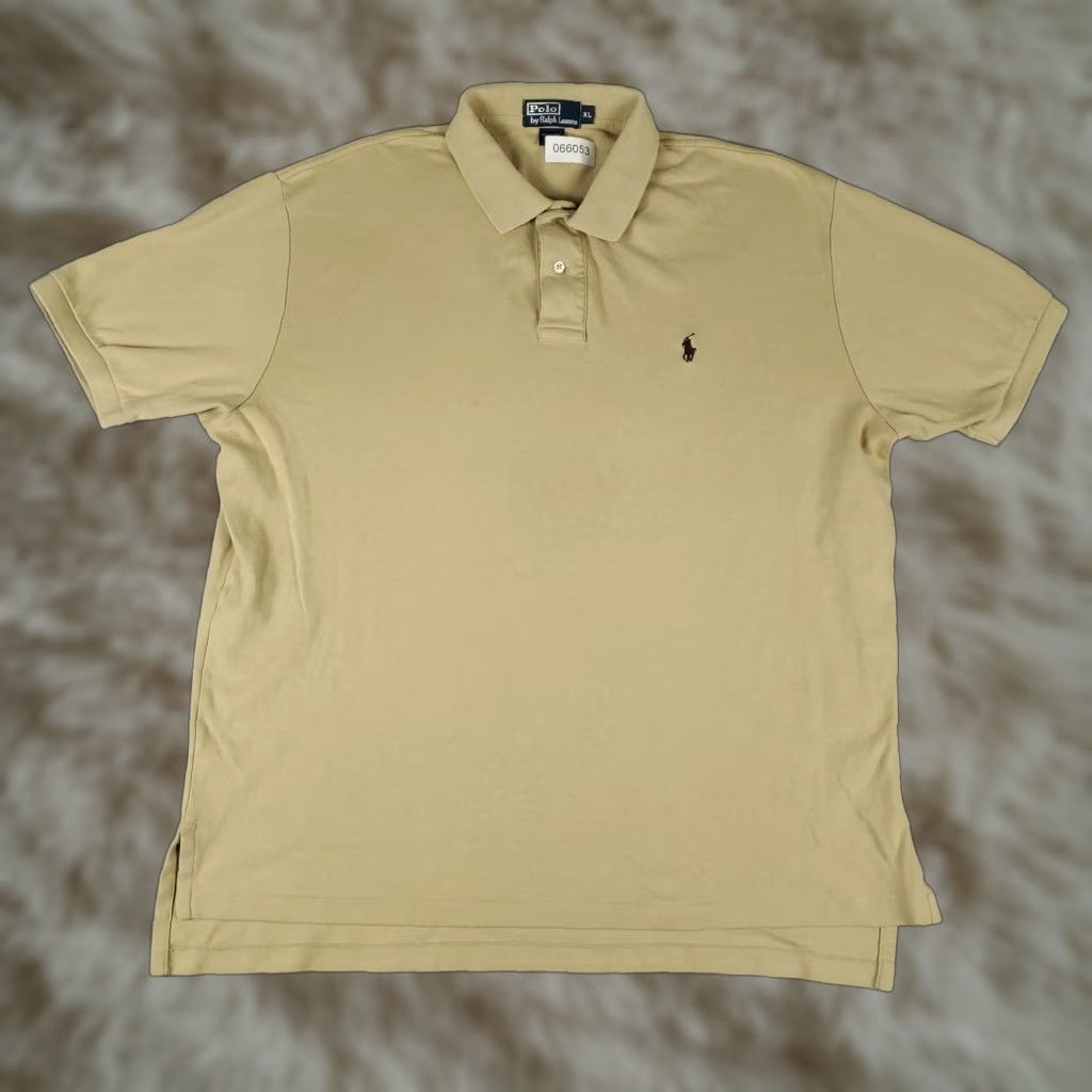 Ralph Lauren Ralph Lauren Polo Shirt Mens XL Beige Pony Casual Short Sleeve Polo Shirt Size US XL / EU 56 / 4 - 1 Thumbnail