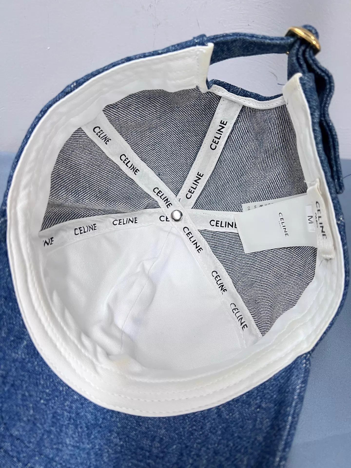 Celine CELINE Denim Blue Triumph Couple M Baseball Cap (worn once) Size ONE SIZE - 6 Thumbnail
