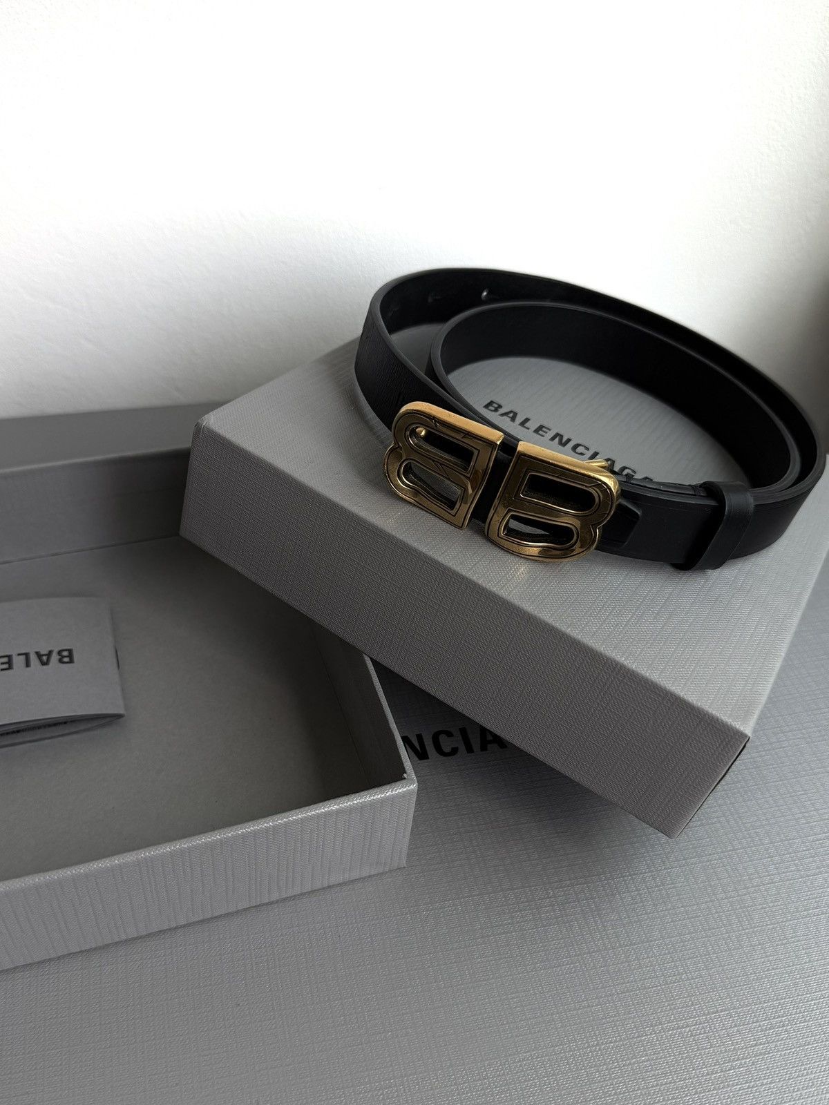 Balenciaga Balenciaga BB Logo Belt – Black / Gold – Full Set Size ONE SIZE - 1 Thumbnail