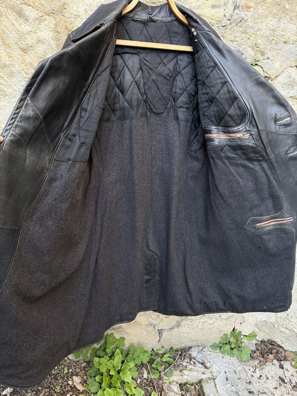Vintage Retro Military WW2 German Luftwaffe Distressed Leather Coat Size US L / EU 52-54 / 3 - 21 Thumbnail