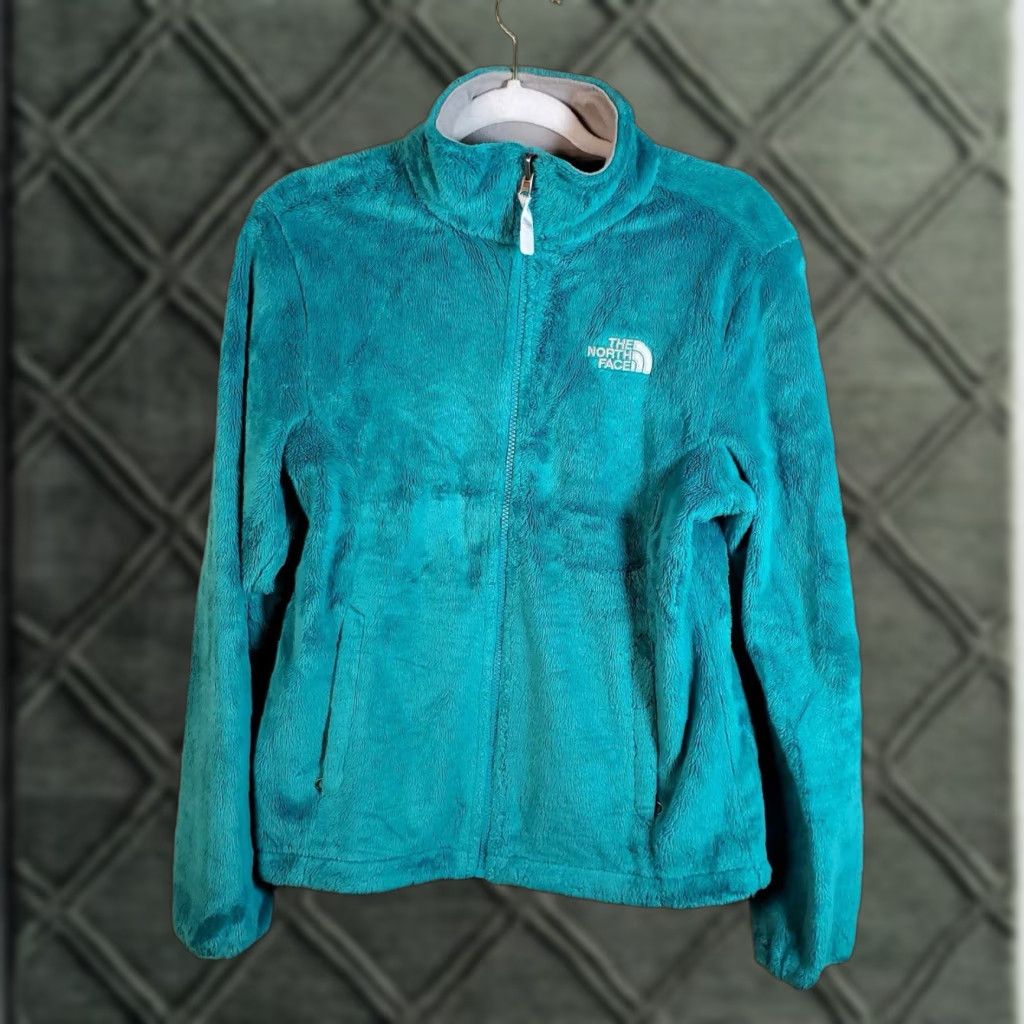 The North Face North Face Jacket Womens Small Teal Green Fuzzy Fleece Full Zip Mock Neck S Size S / US 4 / IT 40 - 1 Thumbnail