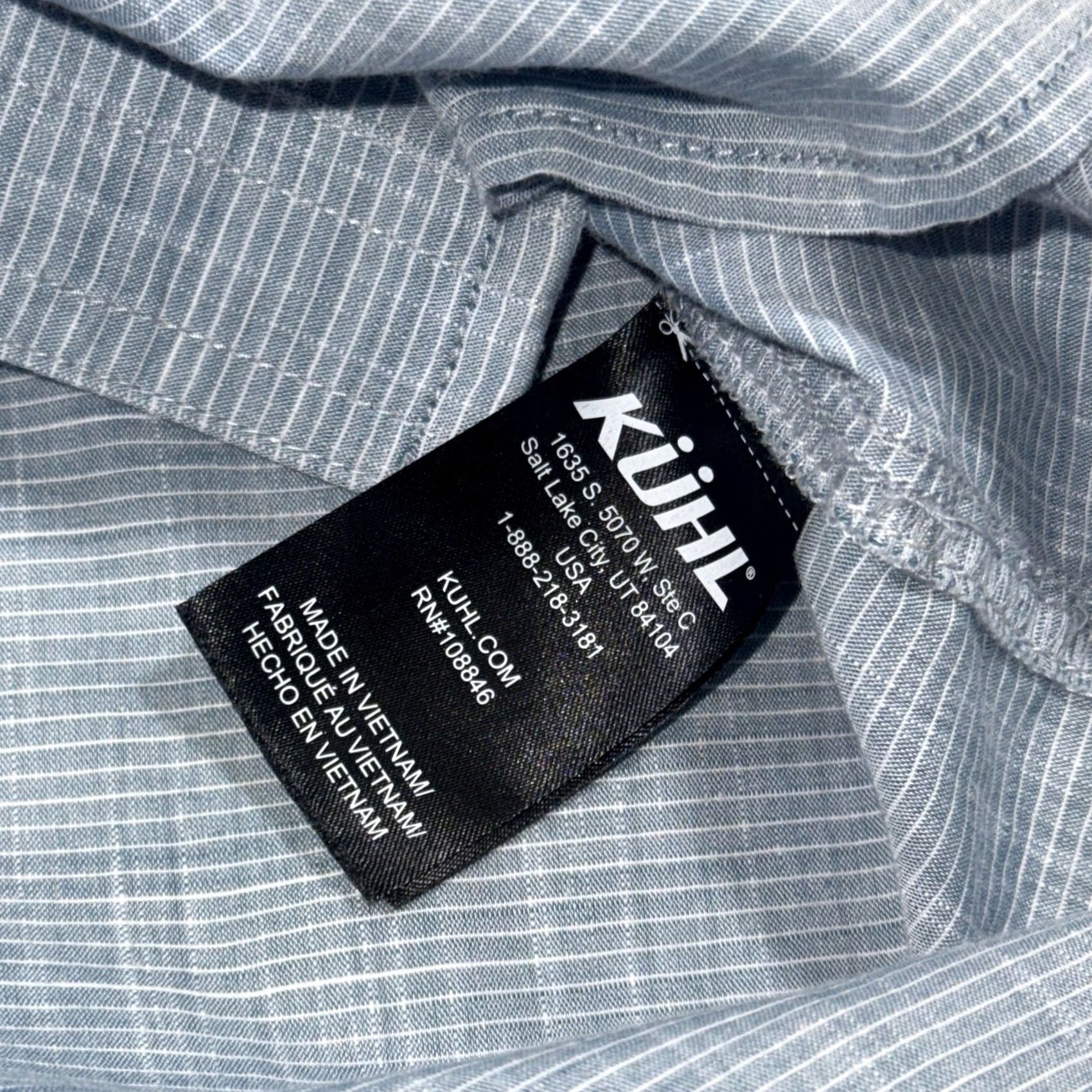Vintage KÜHL Shirt Mens Large Blue Check Woven Short Sleeve Button Front Casual Size US L / EU 52-54 / 3 - 5 Thumbnail