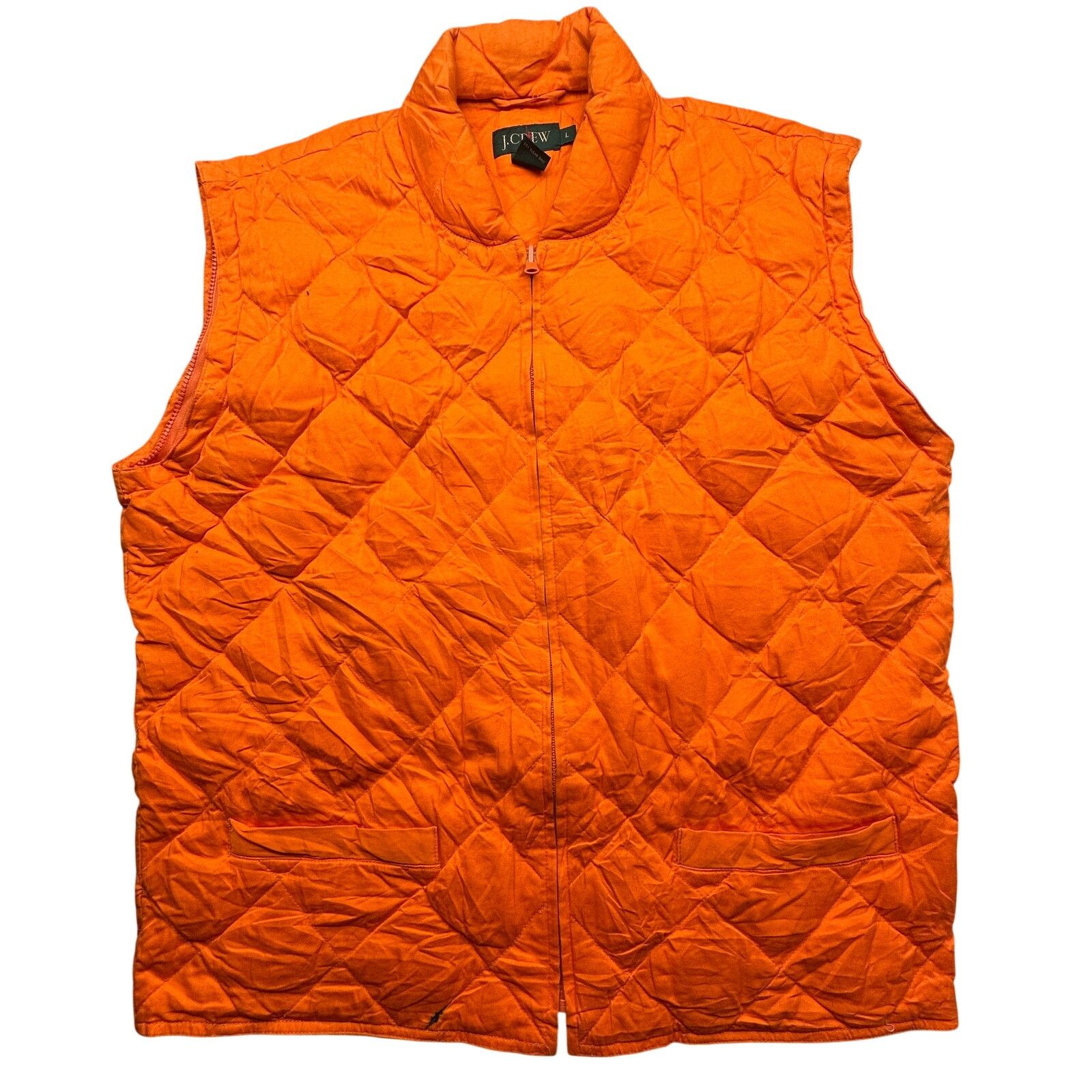 J.Crew VTG J Crew Duck Down Hunting Quilted Vest Mens Large Orange Size US L / EU 52-54 / 3 - 1 Thumbnail