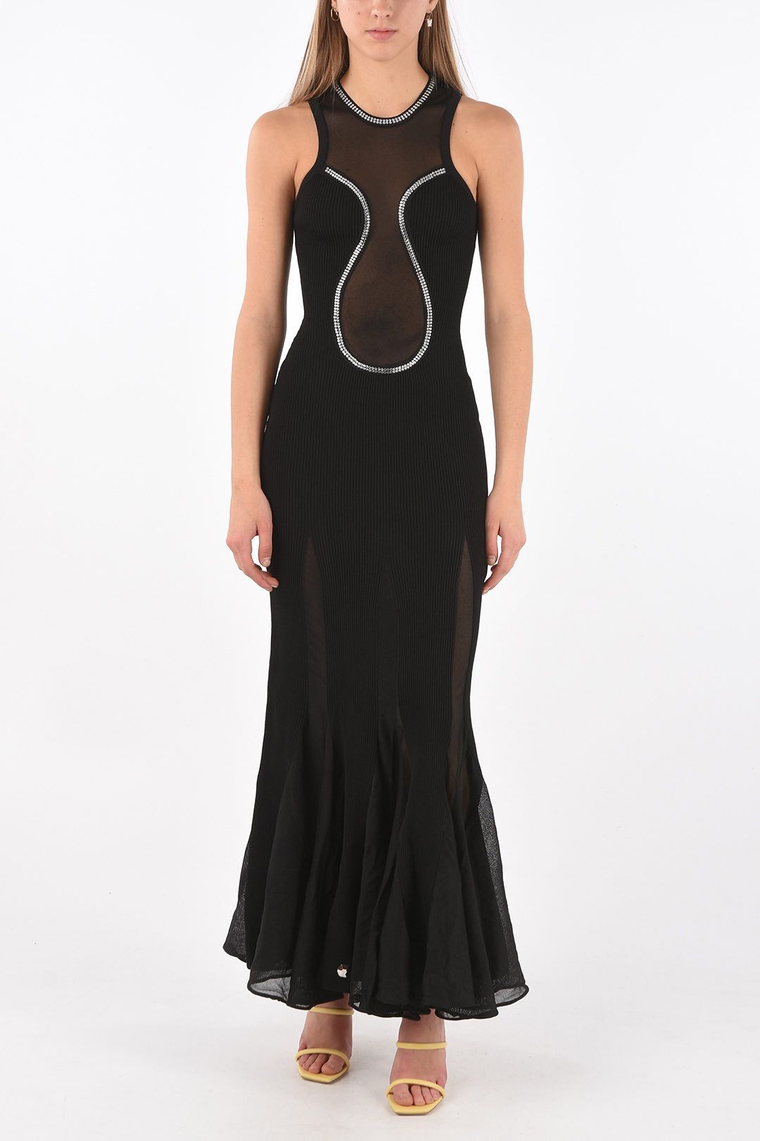 Philipp Plein og1mm0824 Transparent Insert Dress in Black Size M / US 6-8 / IT 42-44 - 1 Thumbnail