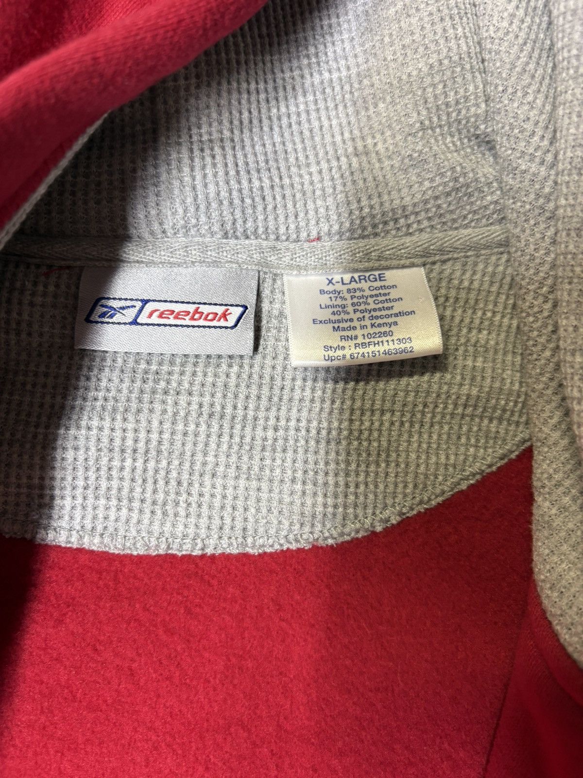 Reebok Reebok Red Zip Up Hoodie XL Vintage Style Made in Kenya Size US XL / EU 56 / 4 - 2 Thumbnail