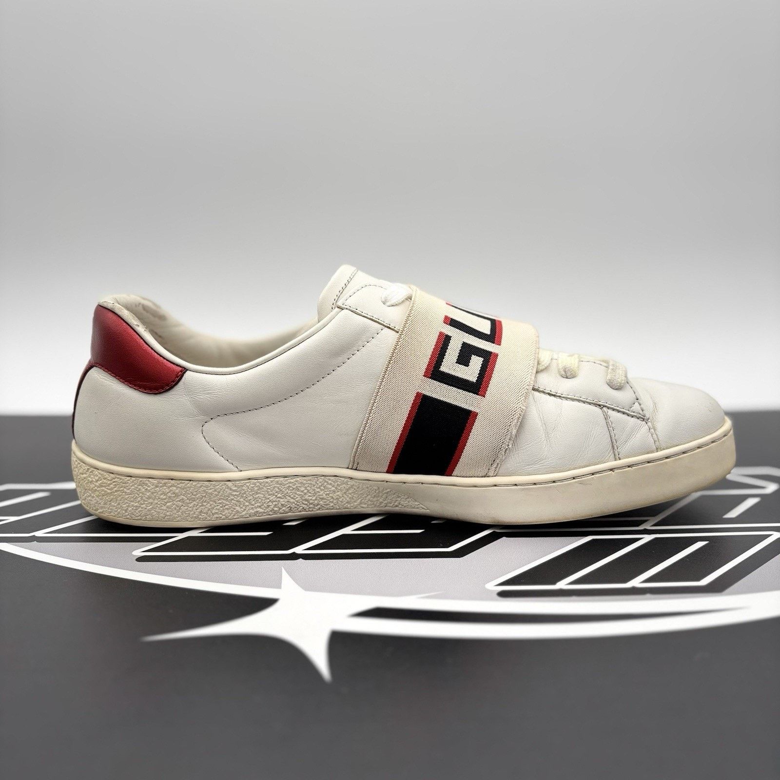 Gucci Size 9 G (9.5 US) - Gucci Ace Leather With Strap ' White ' Size US 9.5 / EU 42-43 - 13 Thumbnail