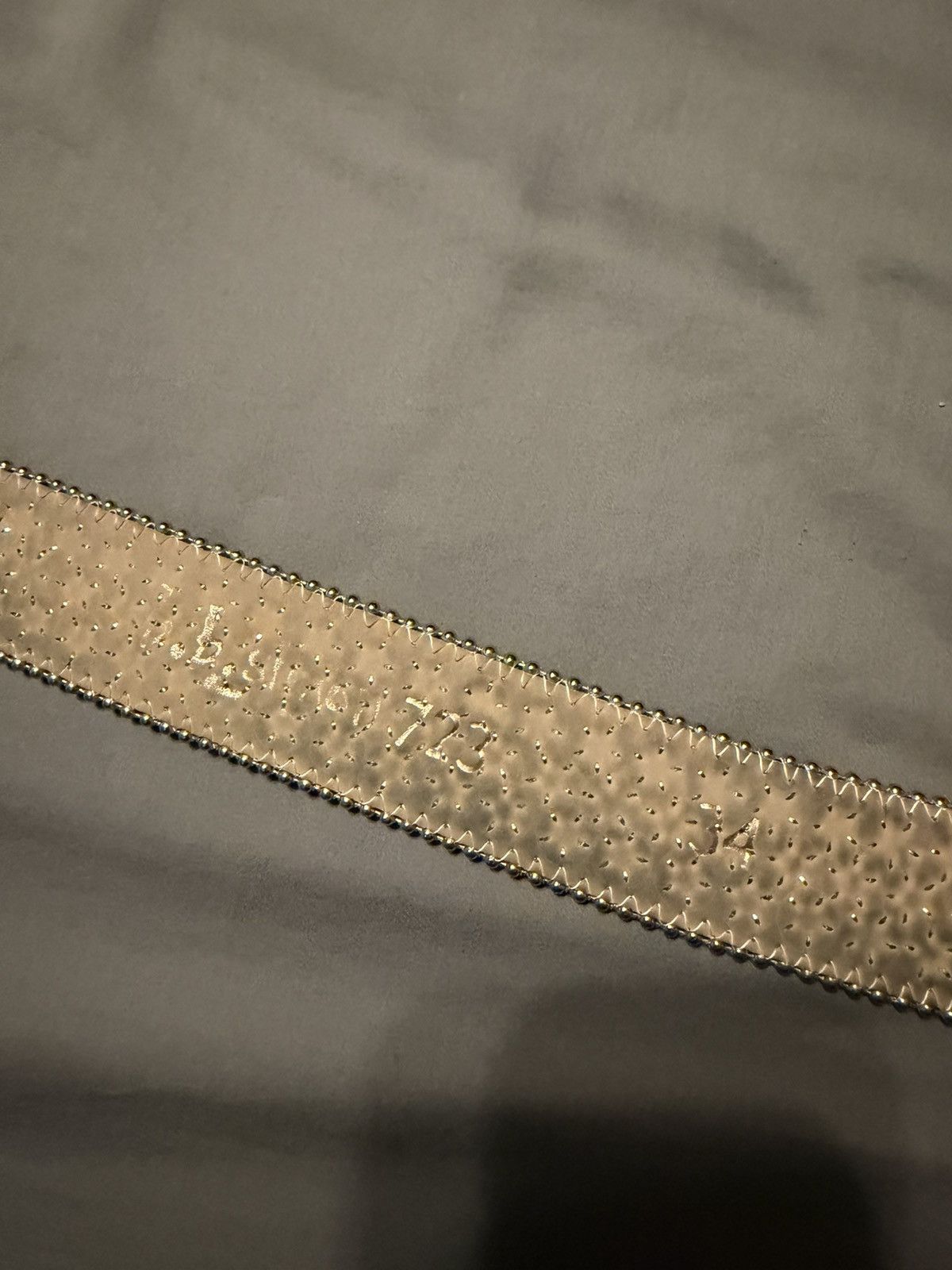 B.B. Simon B.B. Simon White Belt 3 row stones Size 34 - 4 Thumbnail