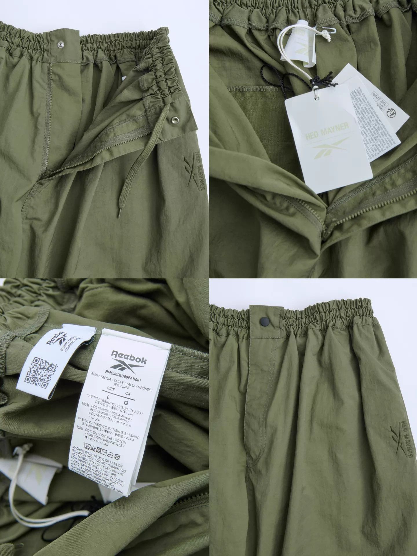 Hed Mayner Hed Mayner x Reebok Green Wide-Leg Pants Size L Size US 34 / EU 50 - 8 Thumbnail