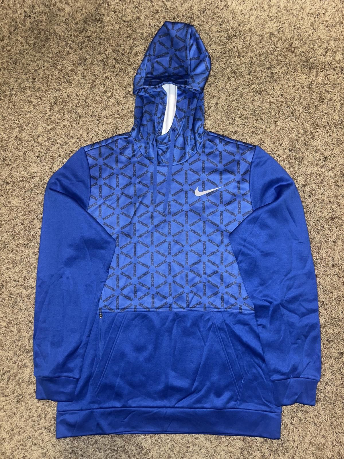 Nike Nike Men's Therma Blue Hexigon All Over Print Logo Fleece Hoodie Sample Size US M / EU 48-50 / 2 - 1 Thumbnail