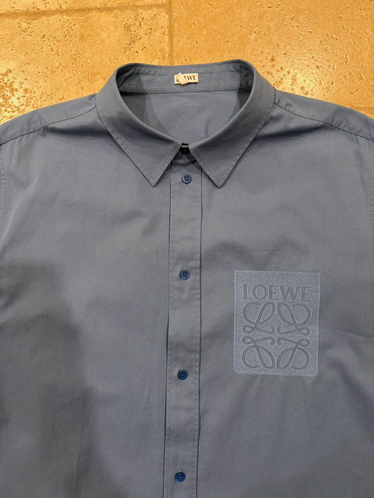 Loewe Loewe “Ash Blue” Anagram Emboidered Pocket Logo Button Shirt Size US XL / EU 56 / 4 - 9 Thumbnail