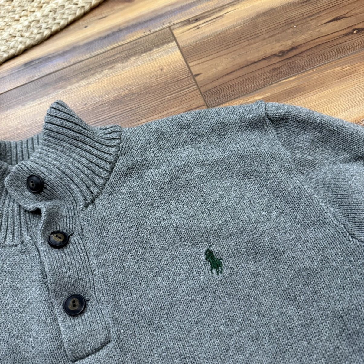 Polo Ralph Lauren Polo Ralph Lauren Grey Shawl High Neck Knit Button Sweater Size US M / EU 48-50 / 2 - 2 Thumbnail