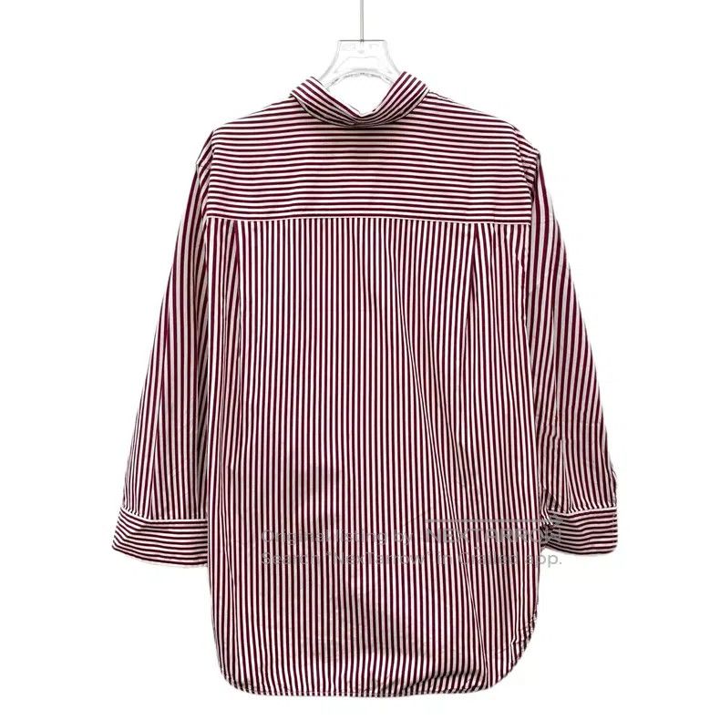 Other Balenciaga Burgundy Vertical Striped Cotton Collar Single- Size XXS / US 00 / IT 34 - 2 Thumbnail