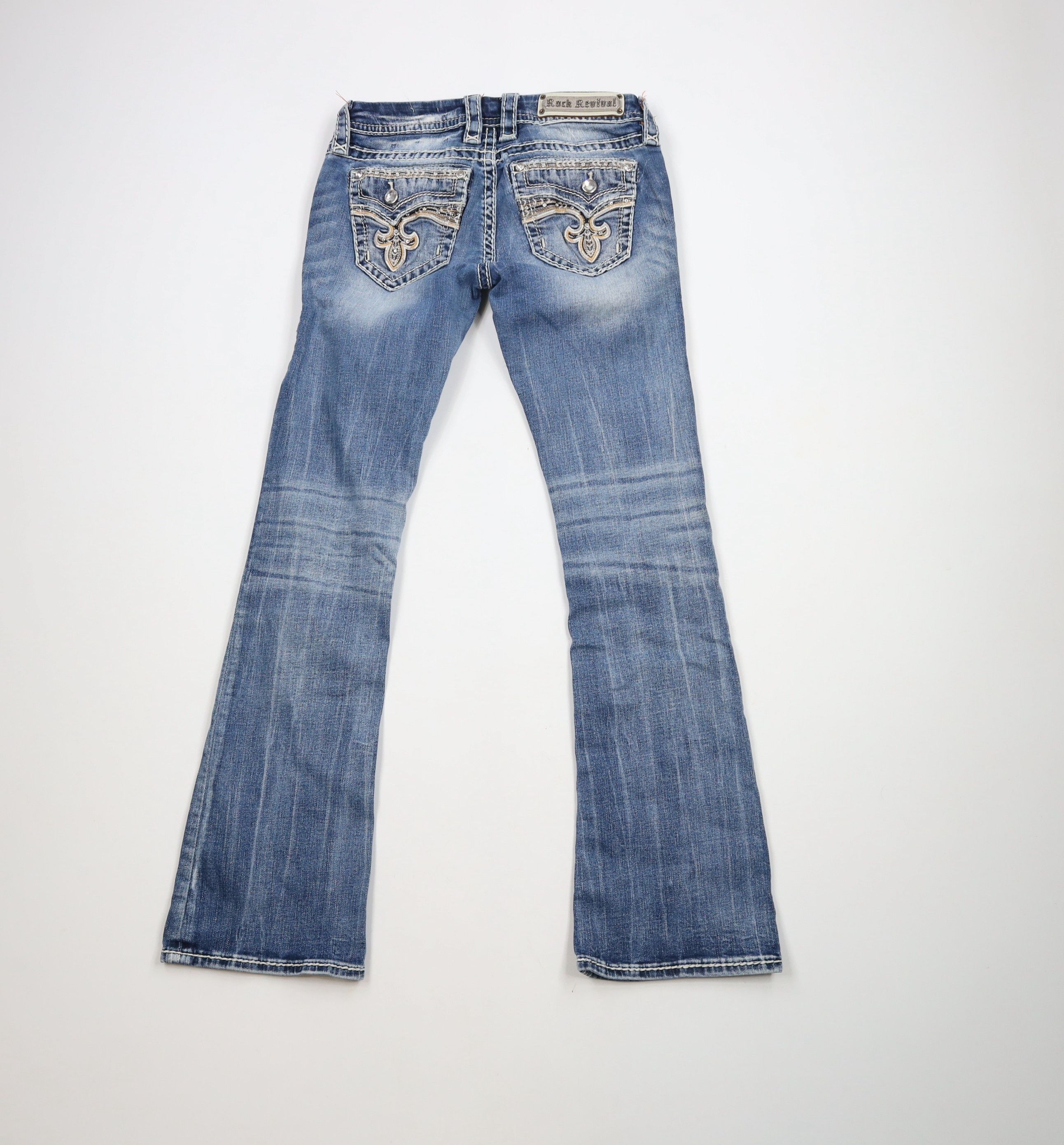 Rock Revival × Vintage Rock Revival Thick Stitch Yui Bootcut Jeweled Denim Jeans Size 26" / US 2 / IT 38 - 10 Thumbnail
