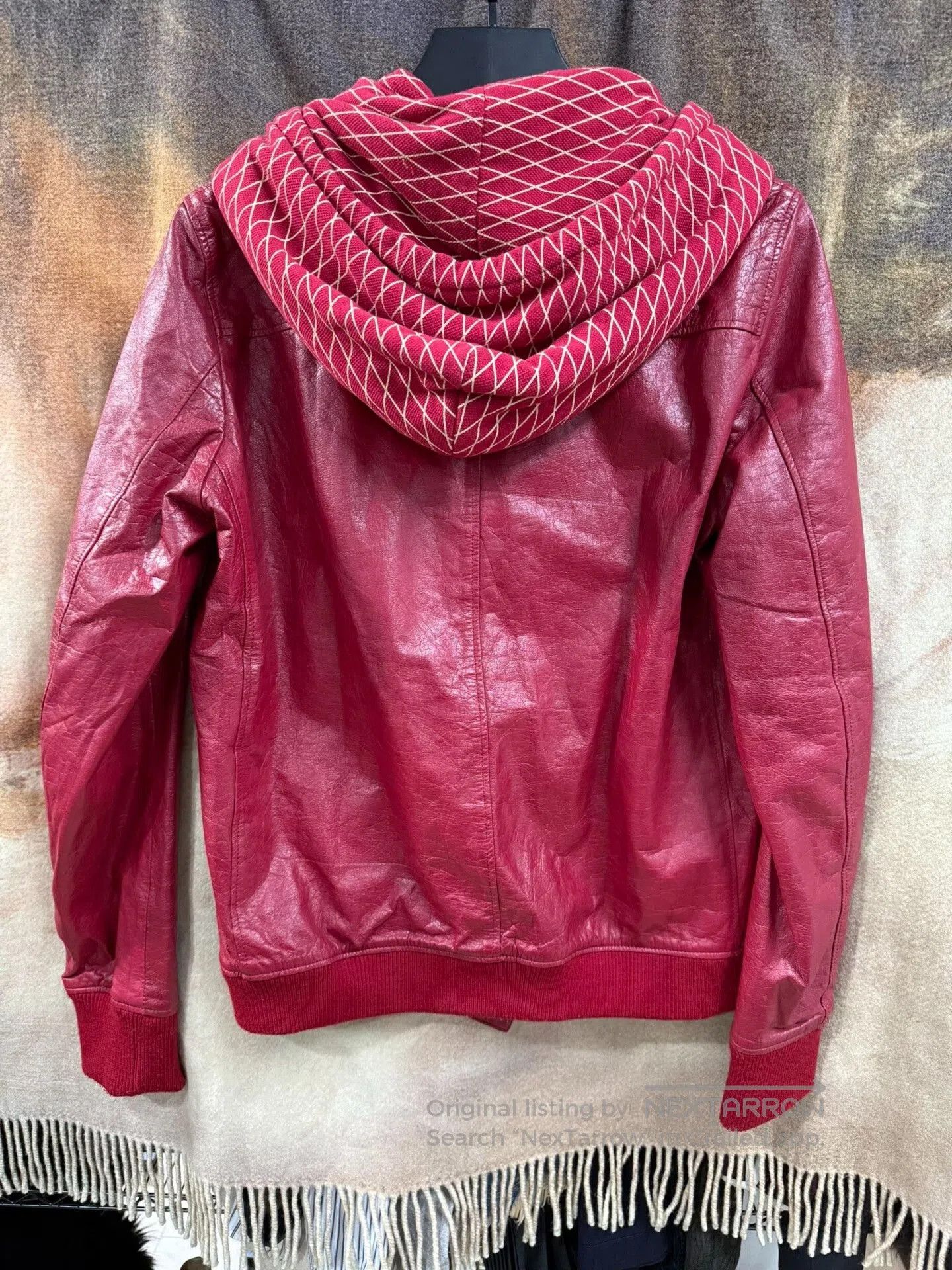 Comme des Garcons Homme Plus Red Visual Window Leather Jacket. Size US XL / EU 56 / 4 - 8 Thumbnail