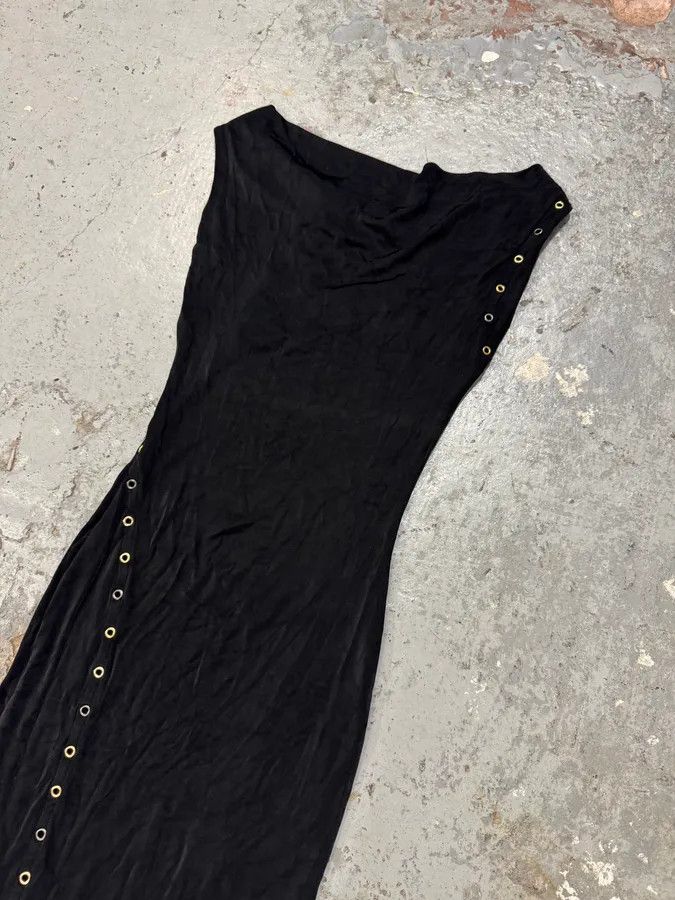 Versace 2000s Versace Eyelet Black Long Dress Size S / US 4 / IT 40 - 9 Thumbnail