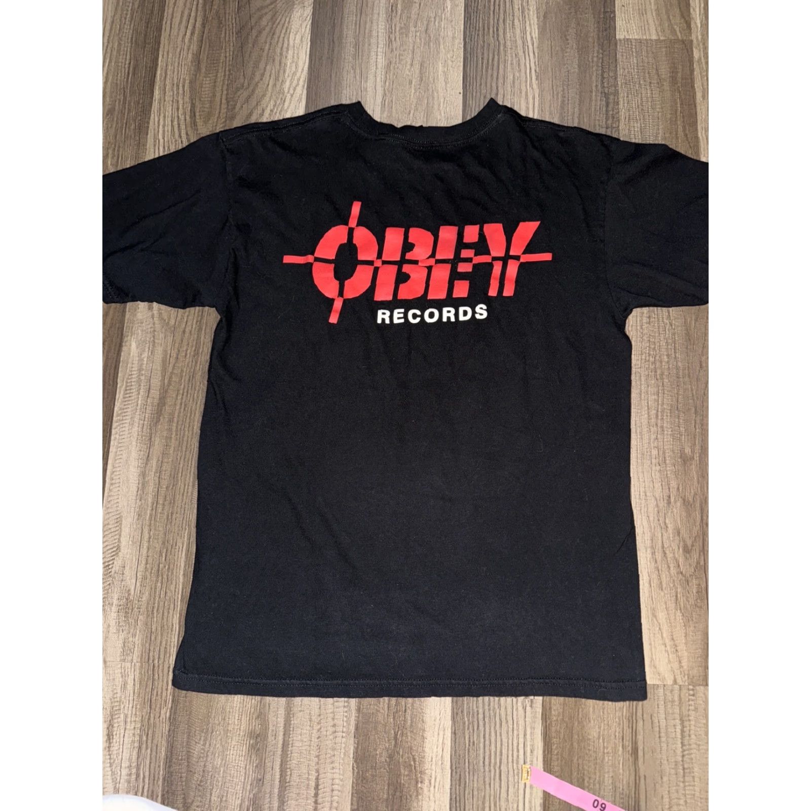 Obey OBEY Records T-Shirt Black Medium Mens Regular M 19x26 Size US M / EU 48-50 / 2 - 4 Thumbnail