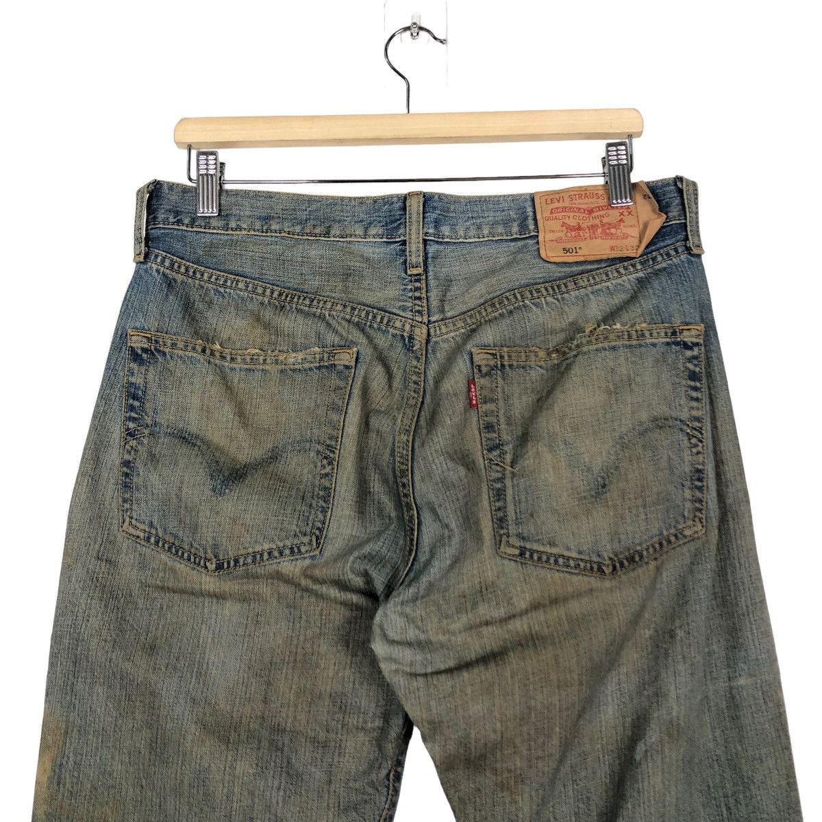 Levi's 🔥Vintage Distressed Denim Rusty Design Levi’s 501 Size US 32 / EU 48 - 11 Thumbnail