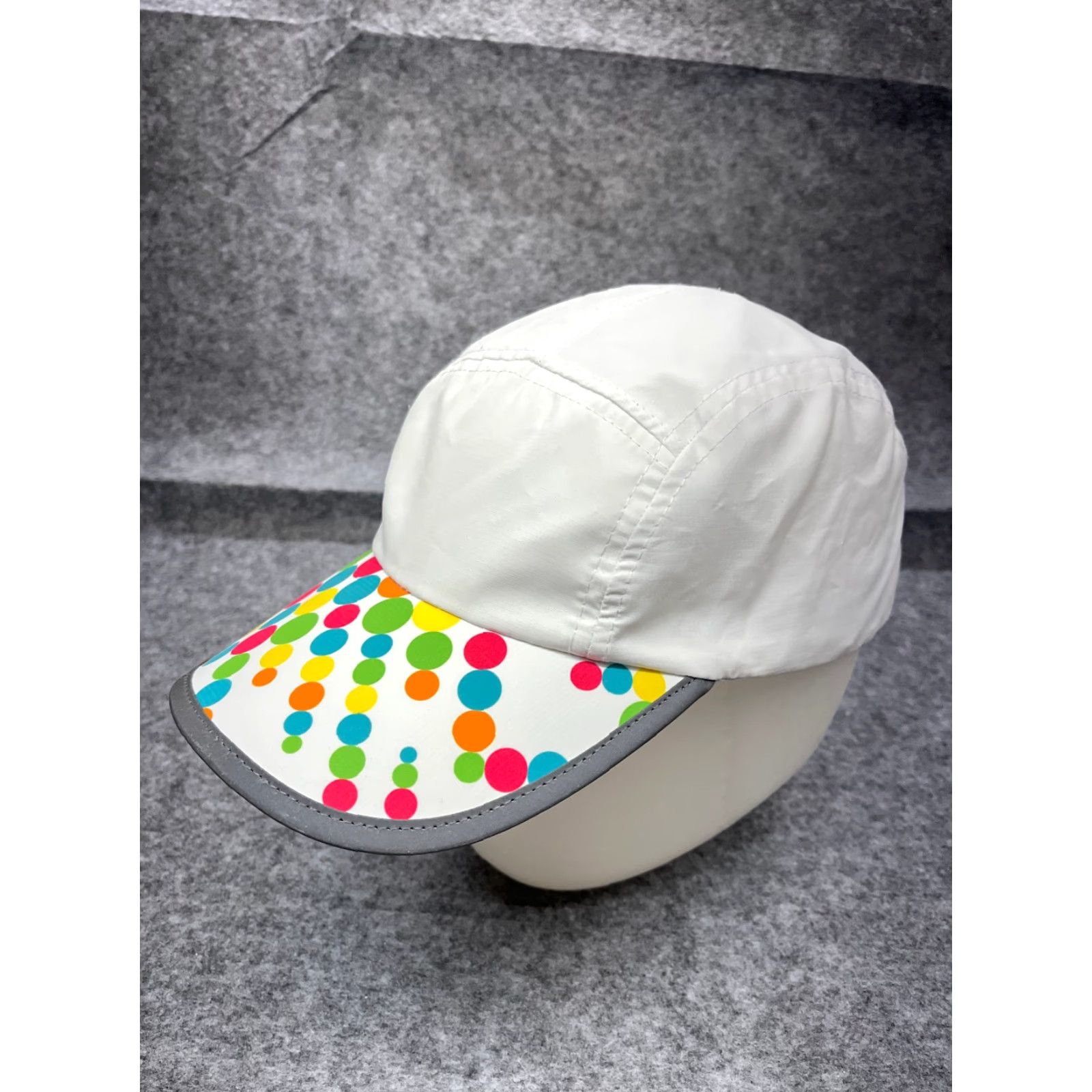 Vintage Headsweats Hat Cap 5 Panel Unisex Adults One Size White Polka Dot Polyester Adjustable Lightweight Outdoor Casual Workwear Shirt? Size ONE SIZE - 4 Thumbnail