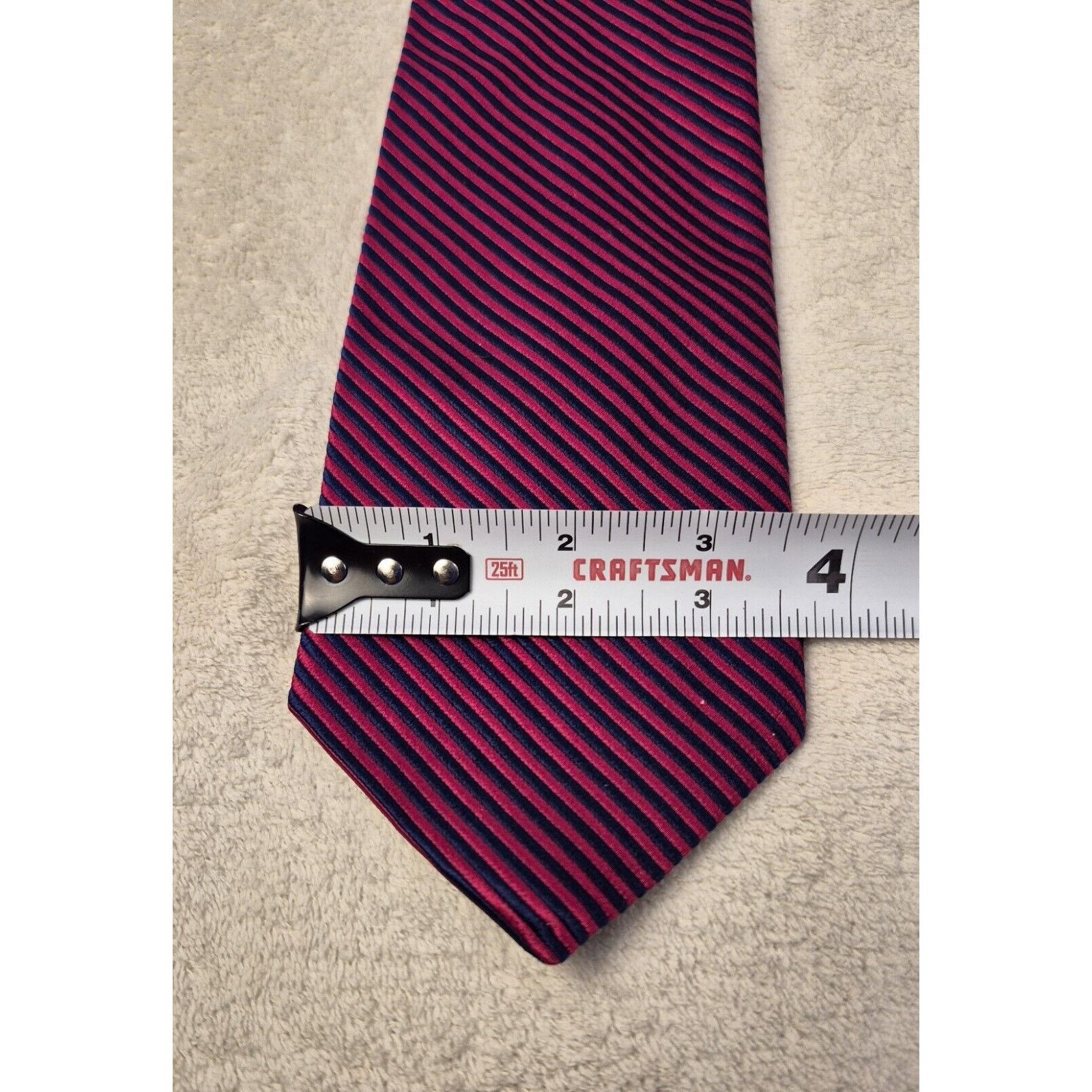 Brooks Brothers Brooks Brothers Makers Repp Silk Tie Burgandy & Navy England Size ONE SIZE - 4 Thumbnail