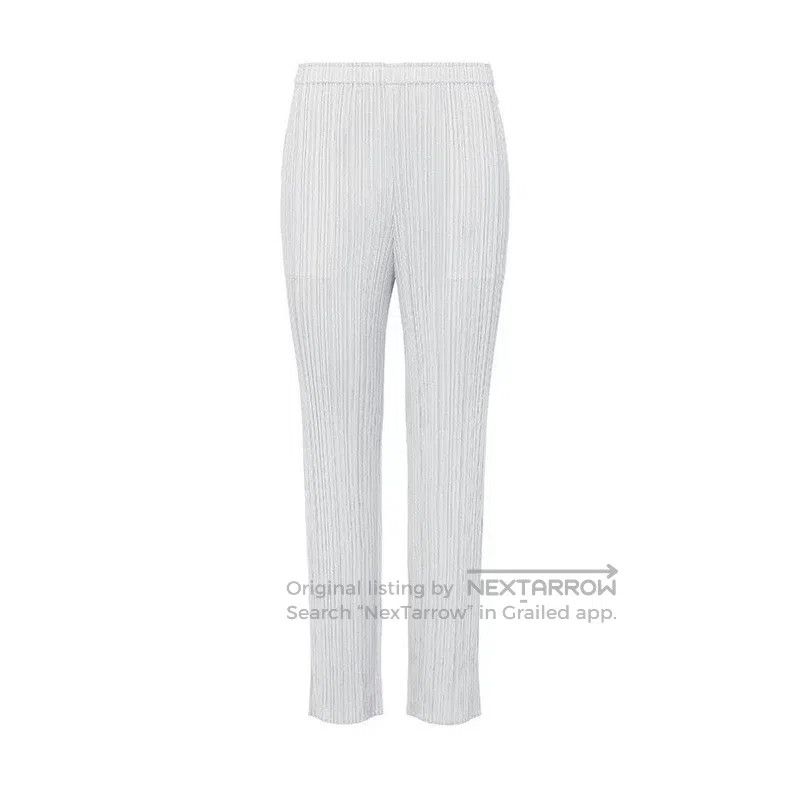 Issey Miyake Issey Miyake Light Gray Straight - Leg Pants Size 26" / US 2 / IT 38 - 1 Thumbnail