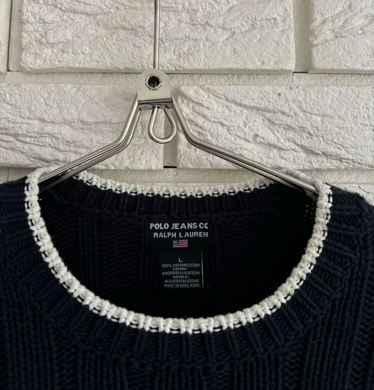 Polo Ralph Lauren × RRL Ralph Lauren × Vintage Polo Ralph Lauren USA Flag Sweater Size L / US 10 / IT 46 - 5 Thumbnail
