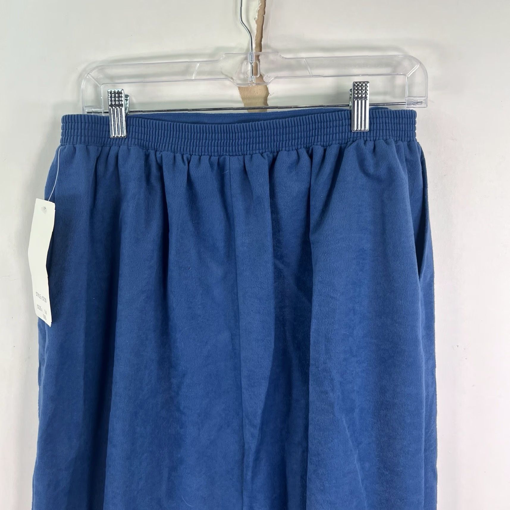 Vintage VINTAGE Pykettes Skirt Womens 14 Blue Elastic Waist Knee Length Pleated 80s Retro NWT Size 36" / US 14 / IT 50 - 4 Thumbnail