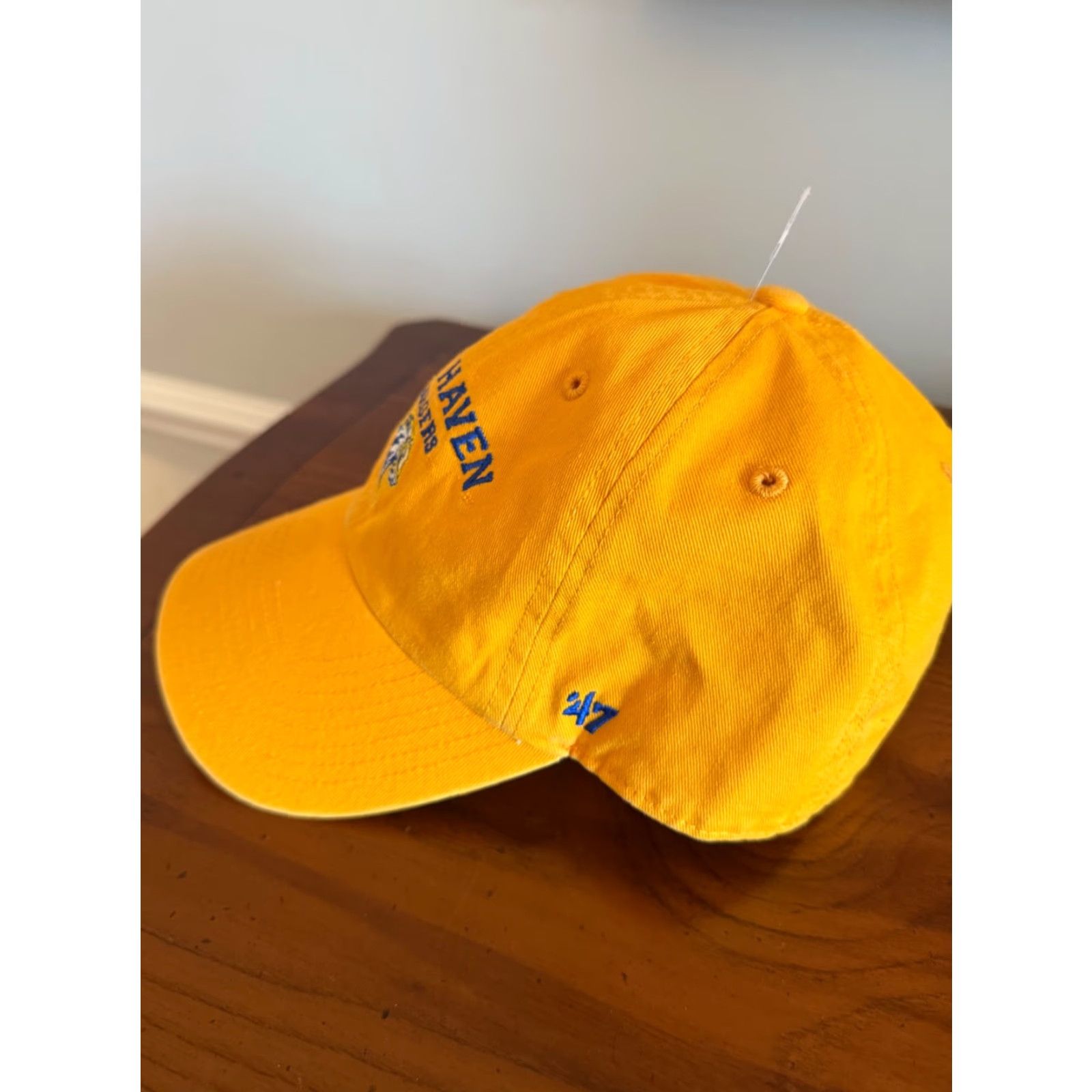 47 47 University New Haven Chargers Baseball Cap Strapback Fitted Adjustable Hat Mens Yellow Canvas Hat Size ONE SIZE - 2 Thumbnail