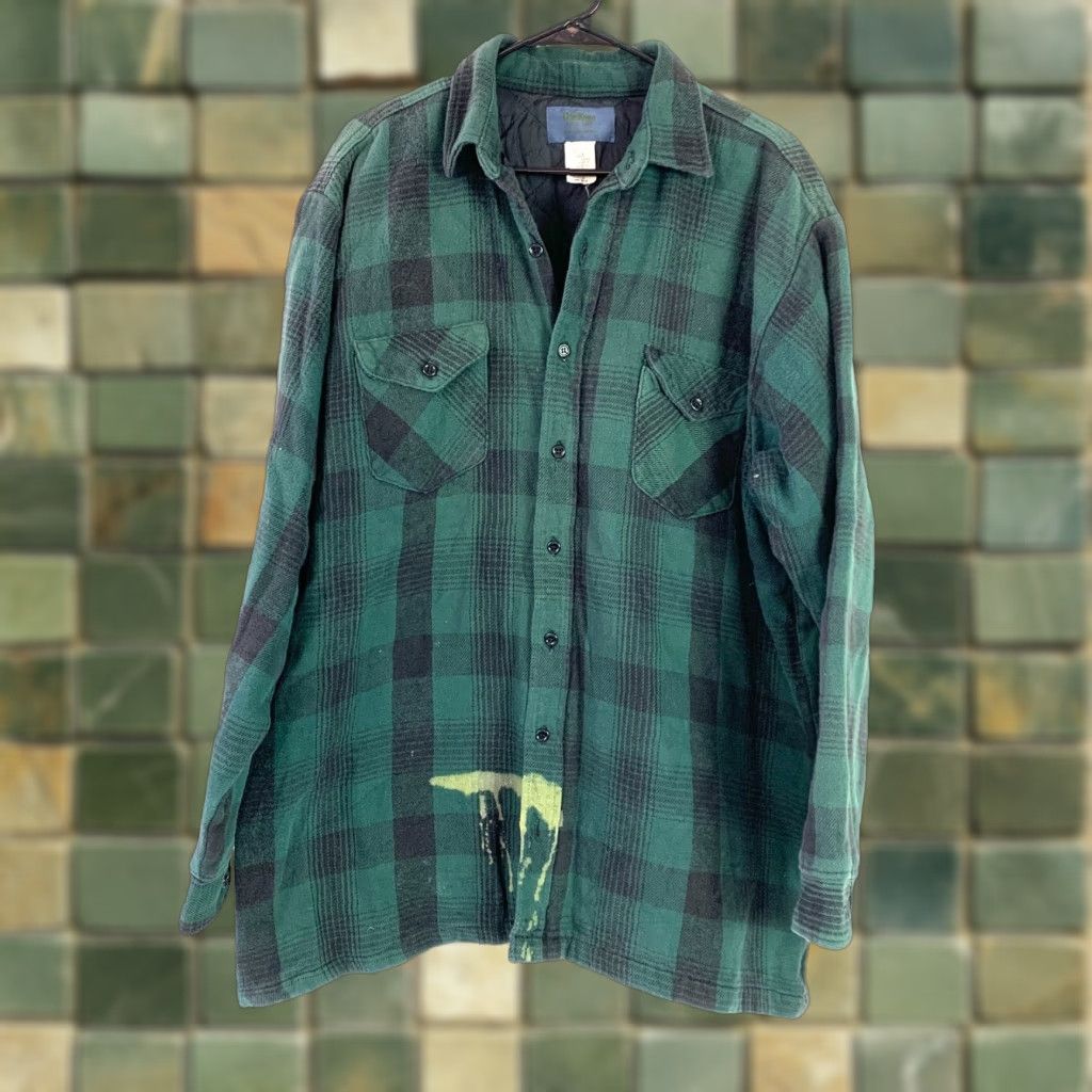 Thrasher VINTAGE OshKosh Green Flannel Shirt XL Western 1980s Grunge Long Sleeve Size XL Mens/Womens Size US XL / EU 56 / 4 - 1 Thumbnail