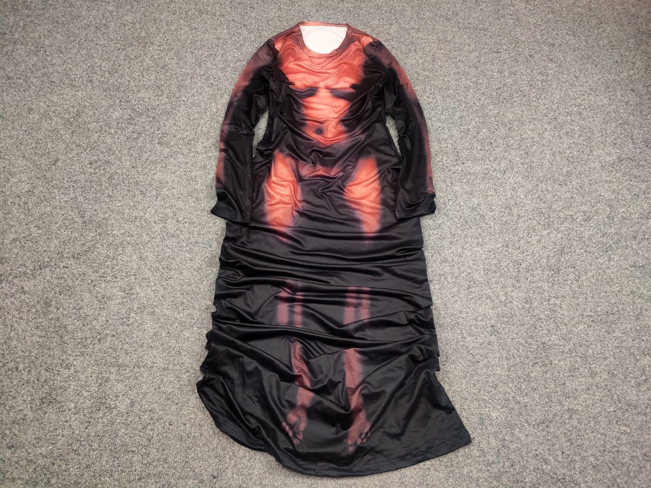 Vintage Y2K Bare All Sexsy Art Jean Paul Gaultier Style Maxi Dress Size L / US 10 / IT 46 - 2 Thumbnail