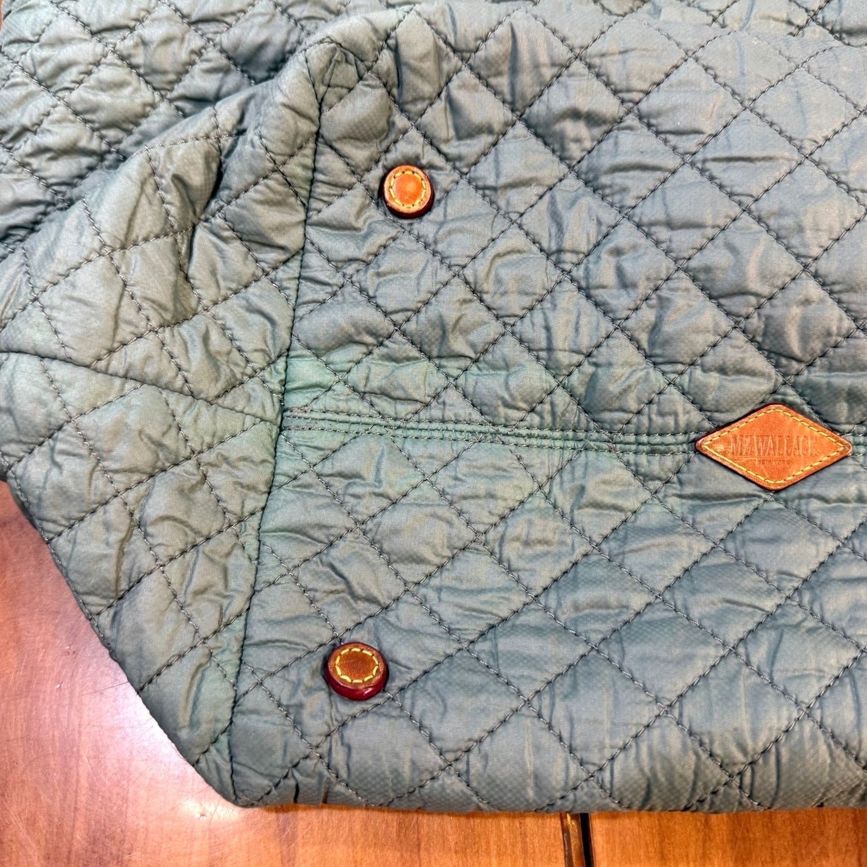 MZ Wallace VINTAGE MZ Wallace New York X Barre 3 Shoulder Bag Quilted Leather Purse Gray Brown Nylon Crossbody Women Medium Modern 90s Style Logo Size ONE SIZE - 5 Thumbnail