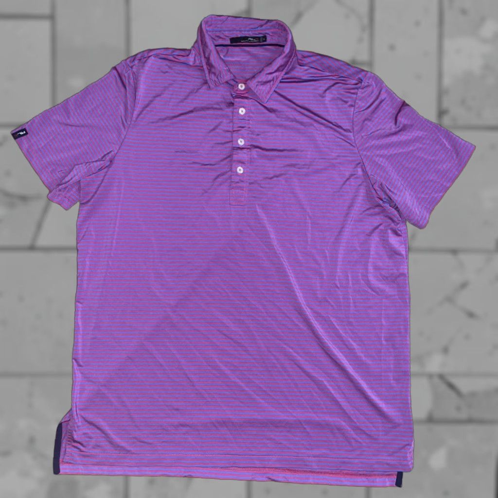 Polo Ralph Lauren Polo Ralph Lauren RLX Striped Polo Mens XL Pink Size US XL / EU 56 / 4 - 1 Thumbnail