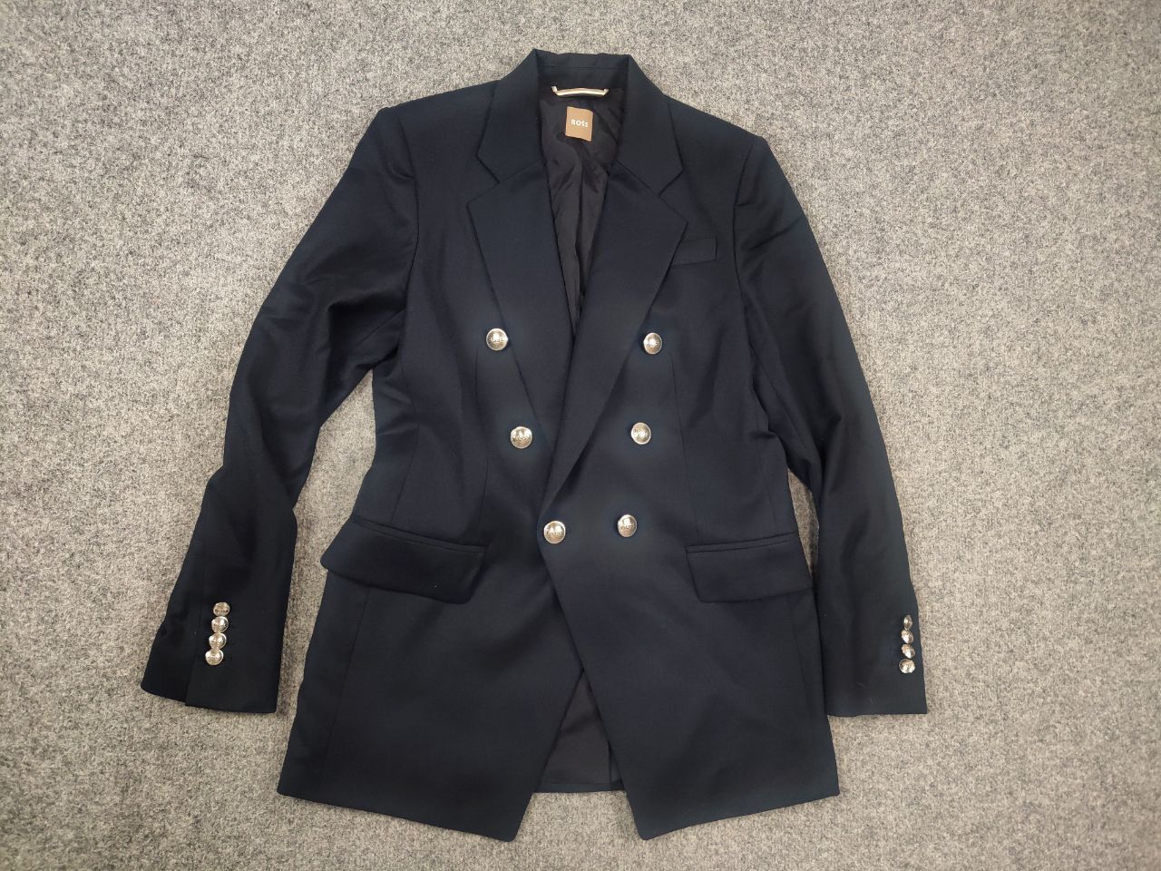 Hugo Boss Hugo Boss marzotto Double Breasted Wool Navy blazer Jacket Size XS / US 0-2 / IT 36-38 - 1 Thumbnail