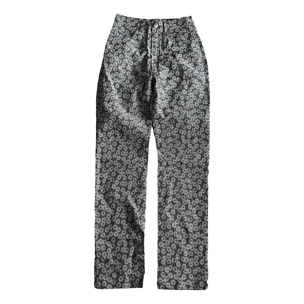 Cop Copine Cop Copine Archive Y2K Metallic Jacquard Floral Pants Size 31" - 1 Thumbnail