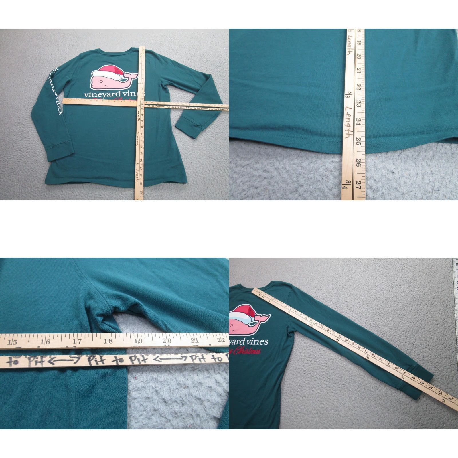Vineyard Vines VINEYARD VINES Christmas Shirt Mens Small Green Long Sleeve Pocket Tee Graphic Print Size US S / EU 44-46 / 1 - 8 Thumbnail