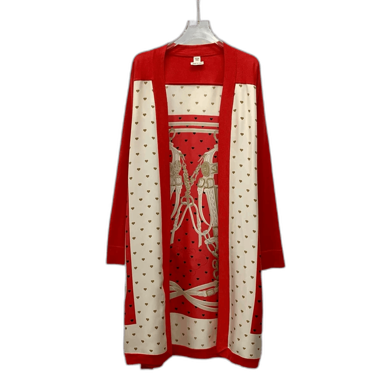 Hermes Hermes Red Heart Chain Print Cardigan Coat Size S / US 4 / IT 40 - 1 Thumbnail