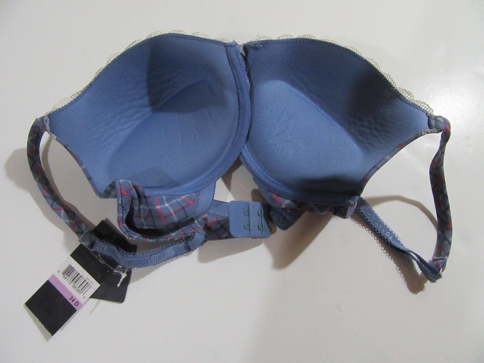 Tommy Hilfiger Tommy Hilfiger Microfiber Underwire Push Up Bra Plaid 34D Size ONE SIZE - 2 Thumbnail
