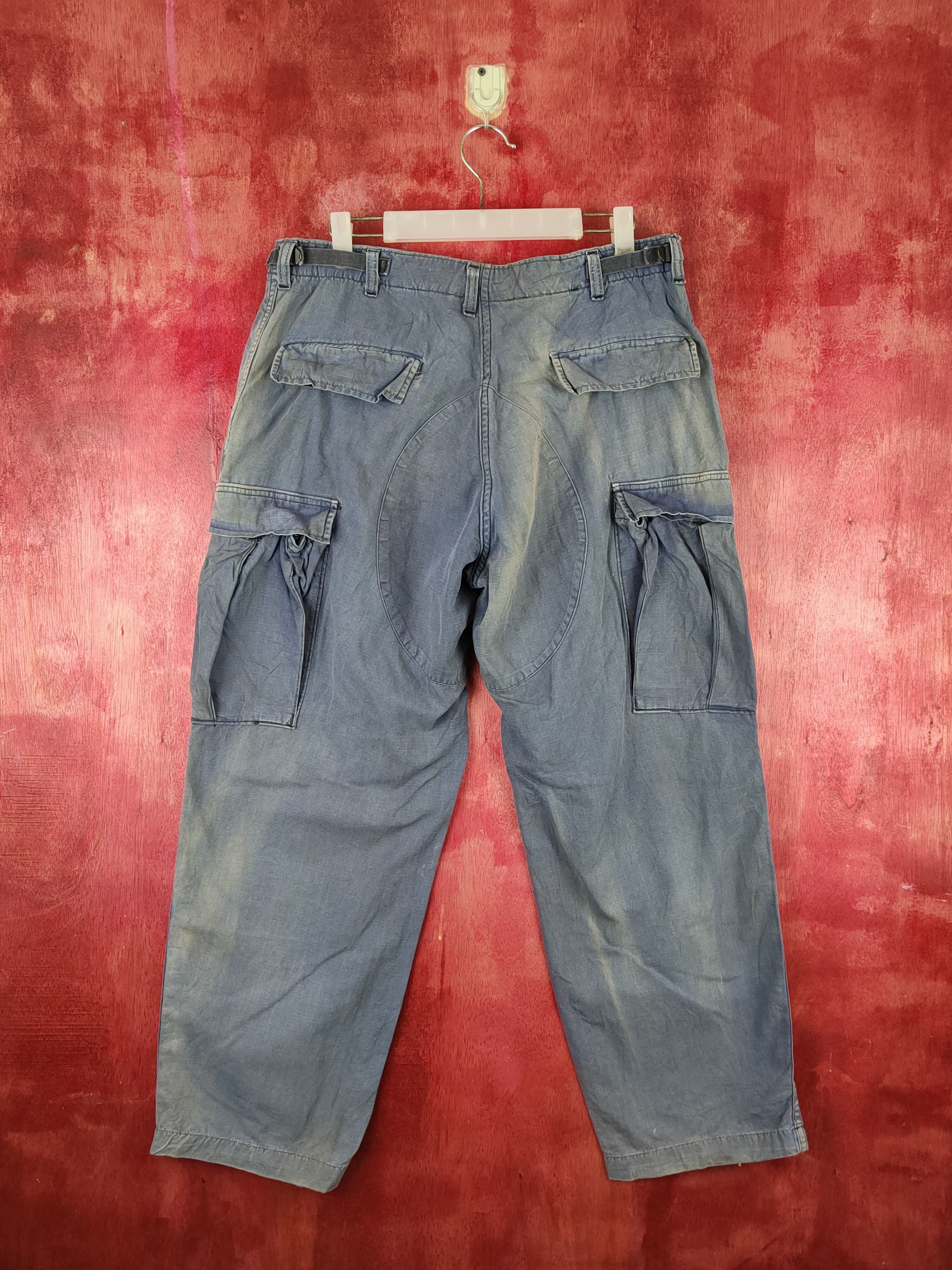 Japanese Brand Blue Faded Multipocket Cargo Pants #S1790