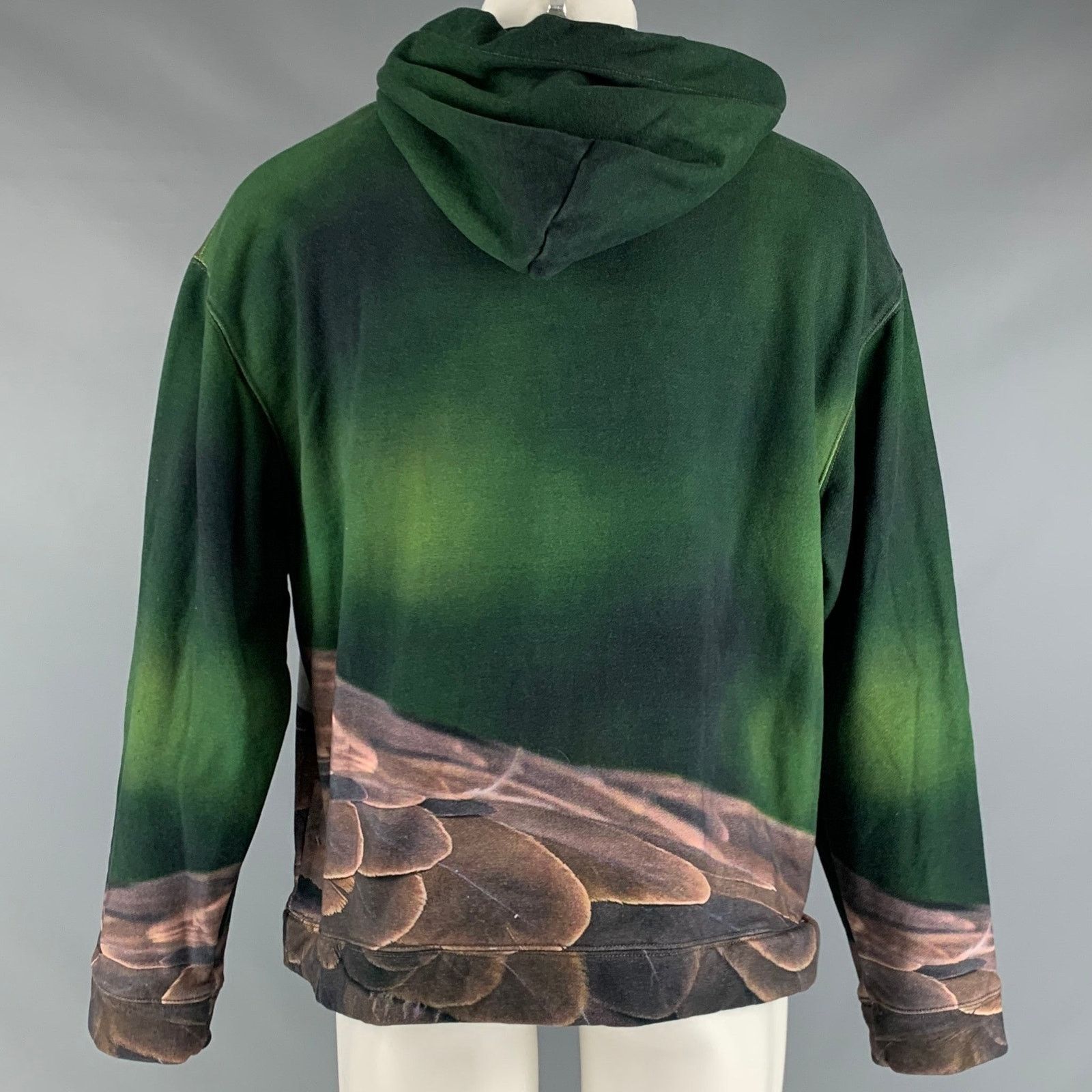 R13 R13 Green White Yellow Eagle Print Cotton Hoodie Sweatshirt Size US S / EU 44-46 / 1 - 4 Thumbnail