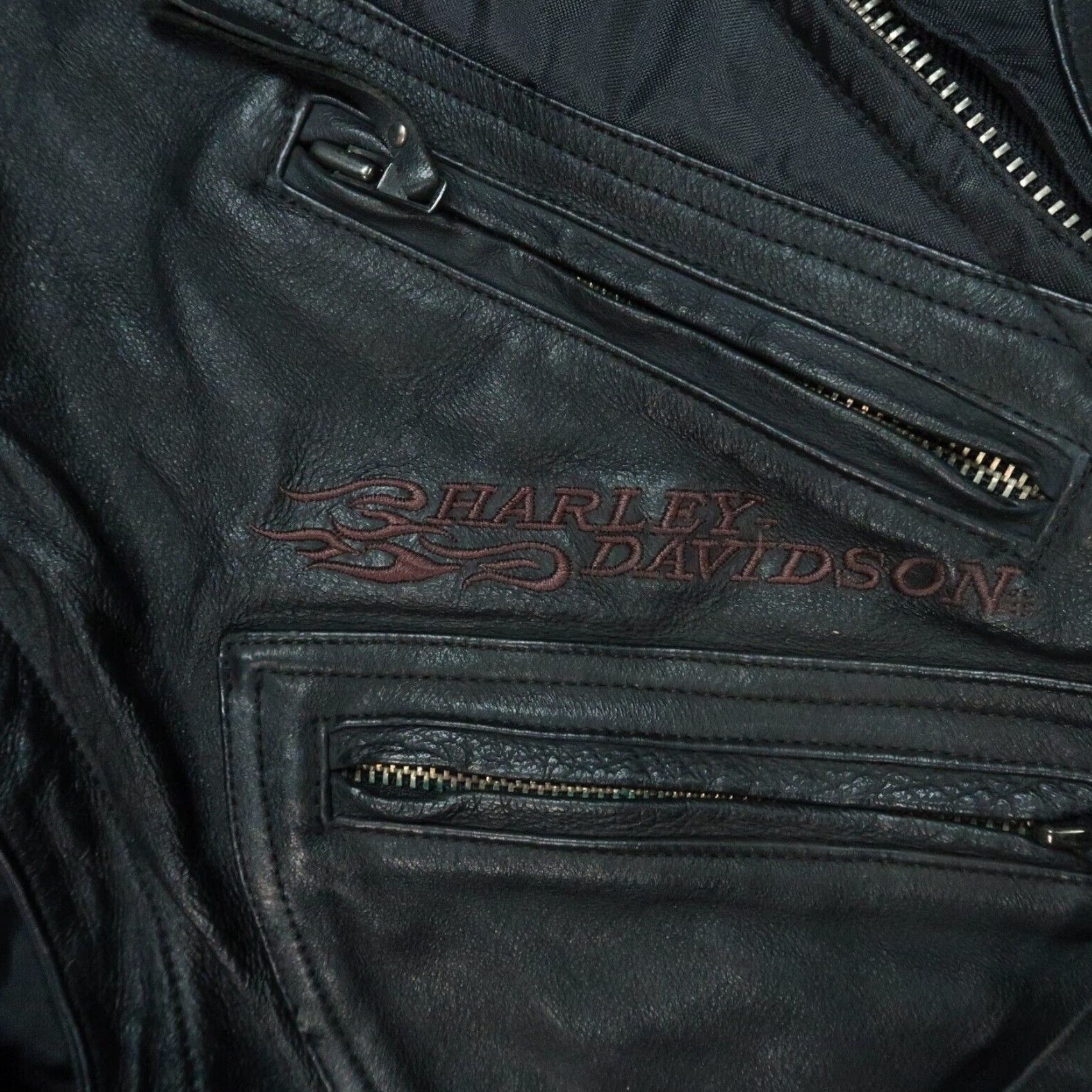 Harley Davidson Harley-Davidson Jacket Womens Large Leather Motorcycle Convertible Sleeves Biker Size L / US 10 / IT 46 - 6 Thumbnail