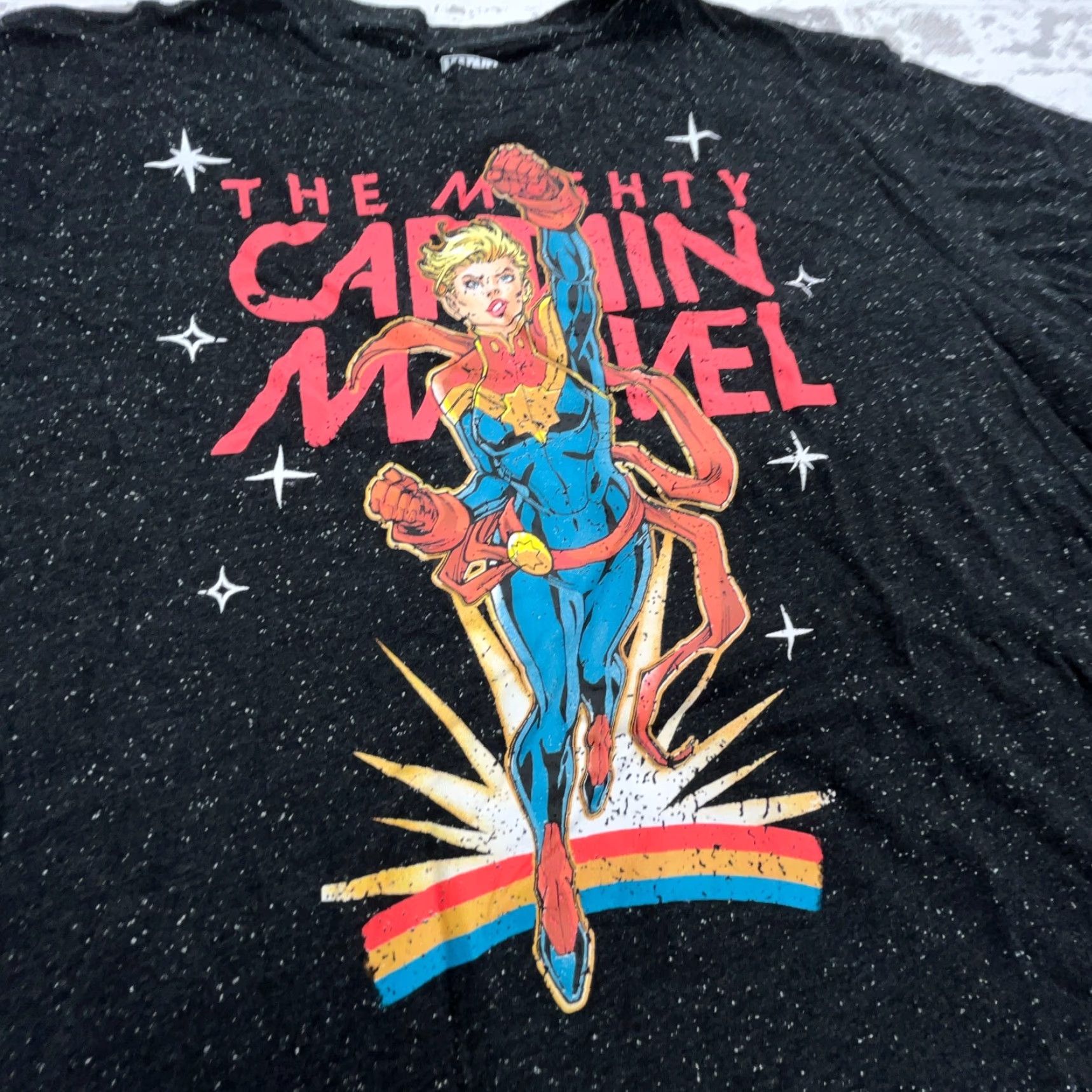 Vintage Captain Marvel Shirt Men 2XL XXL Black Marvel Comics Hero Tee Adult Space Casual Short Sleeve T-Shirt Costume Tee Mens Size US XXL / EU 58 / 5 - 3 Thumbnail