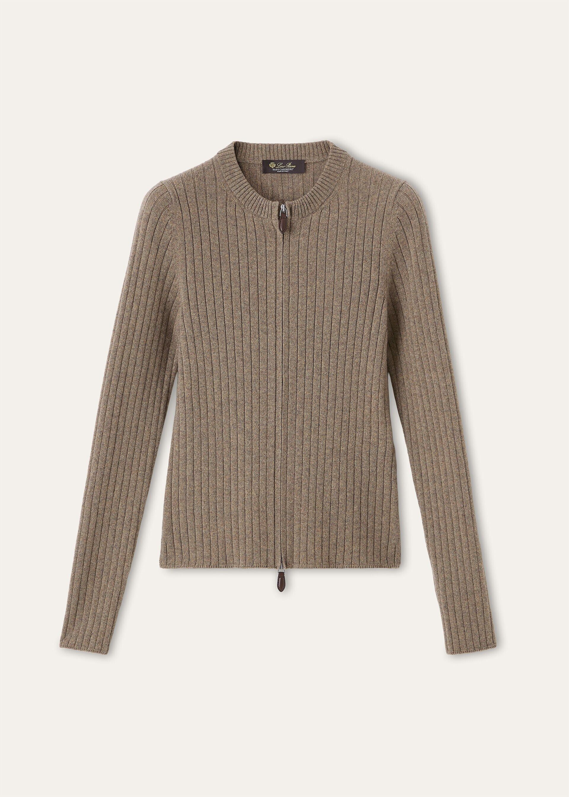 Loro Piana os11x0426 FAP5839 Coste Bomber Sweater Licorice Root Melange Size XS / US 0-2 / IT 36-38 - 1 Thumbnail