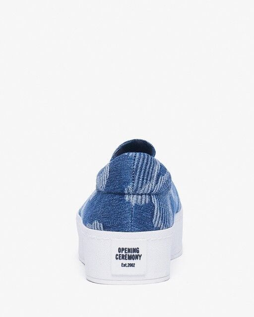 Opening Ceremony Denim Slip-On Platform Sneakers Size US 11 / IT 41 - 4 Thumbnail