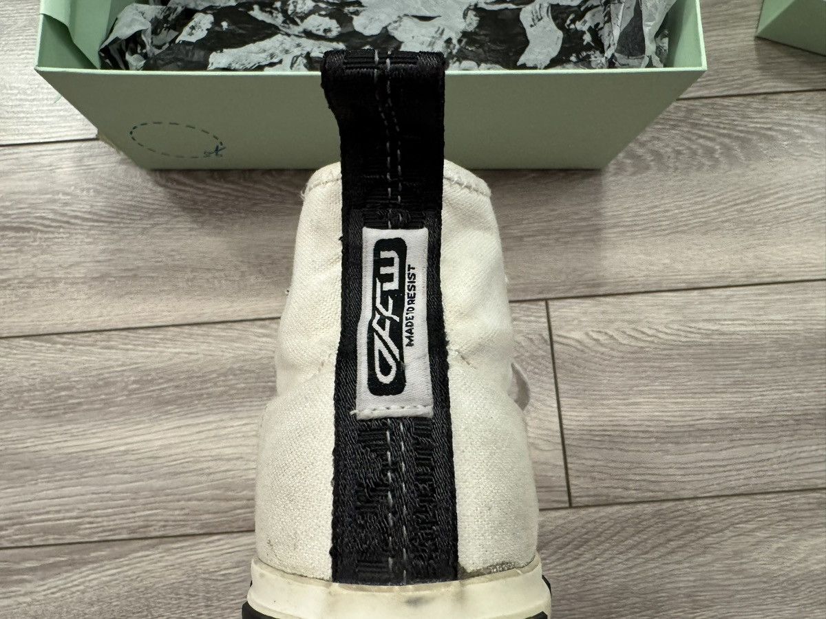 Off-White OFF-WHITE Mid Vulcanized Canvas Arrow Sneakers Size US 7 / IT 37 - 8 Thumbnail