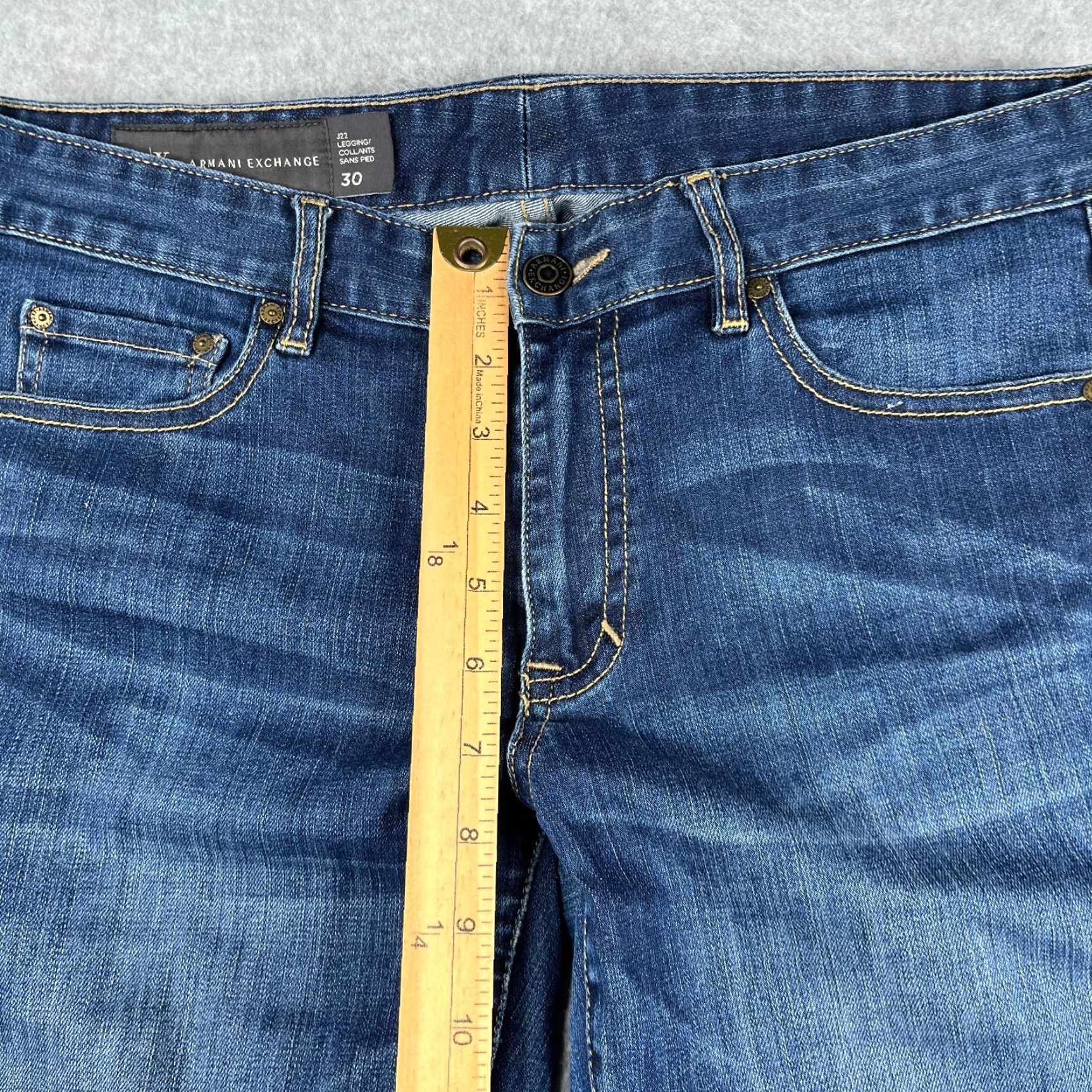 Armani Exchange Armani Exchange Jeans Leggings Pants Womens 30 Blue Denim Distressed 5-Pocket Logo Skinny Jeans Womens Size 30" / US 8 / IT 44 - 5 Thumbnail