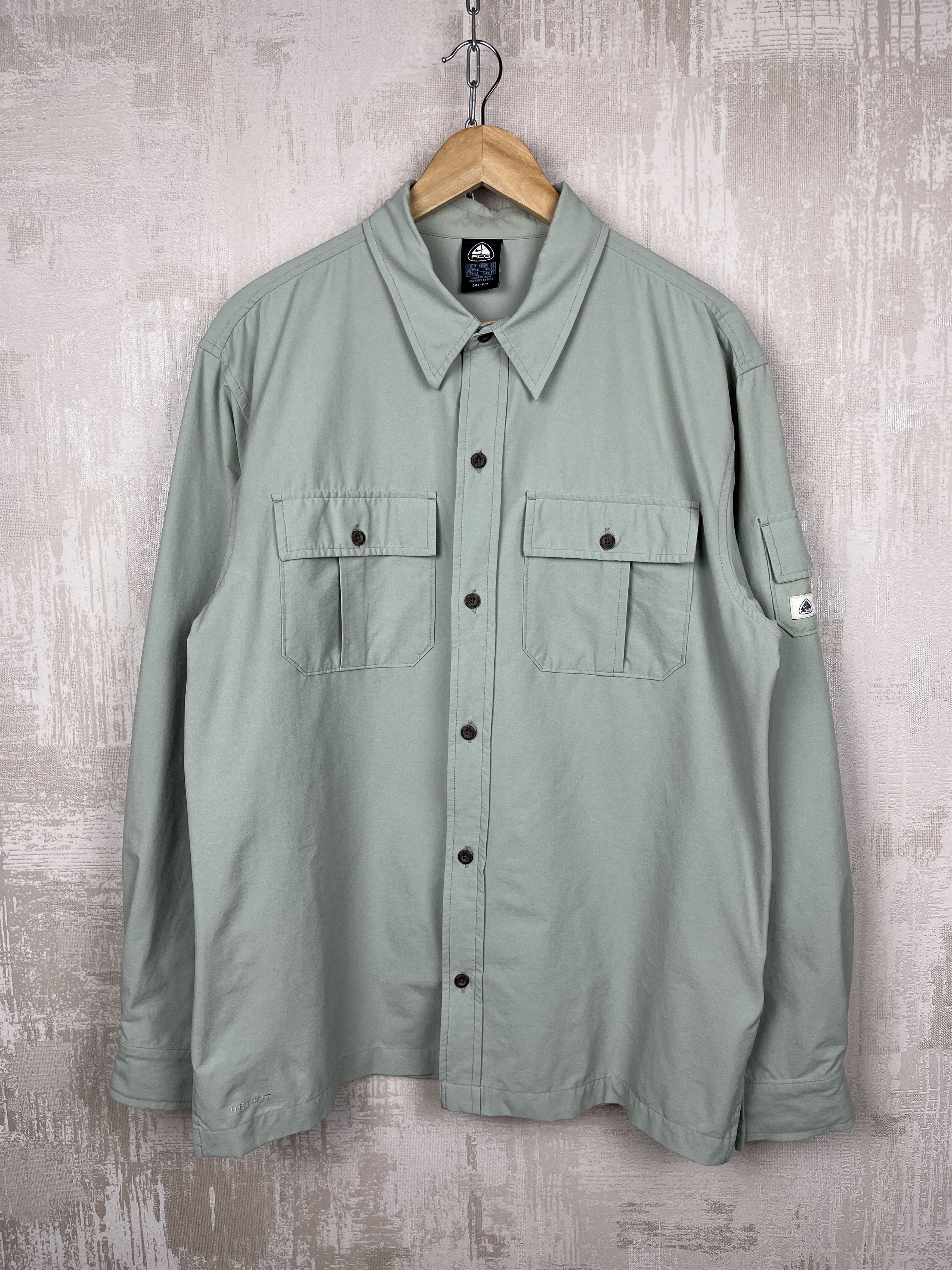 Nike Nike ACG Dri-Fit Vintage Trekking Nylon Shirt Pockets Size US M / EU 48-50 / 2 - 2 Thumbnail