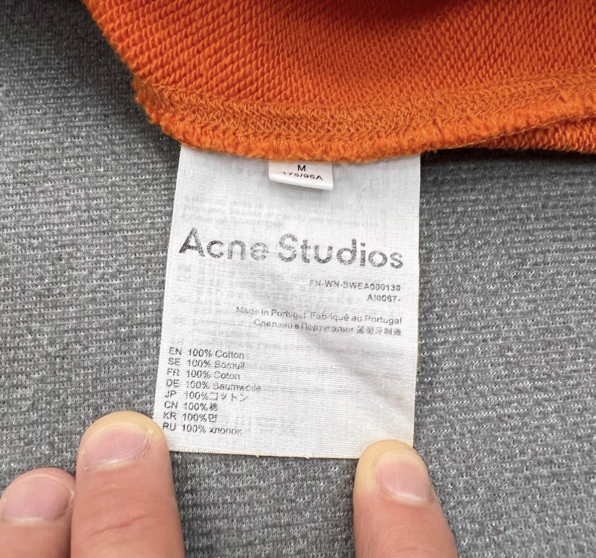 Acne Studios Acne Studios Orange Print Logo Hoodie / Sweatshirt Size US M / EU 48-50 / 2 - 6 Thumbnail