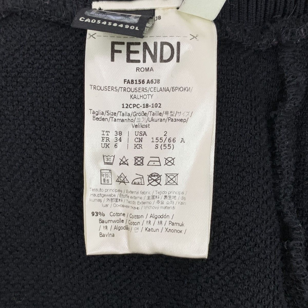Fendi Fendi Black Side Logo Cotton Cuffed Casual Sweatpants K26WX Size 26" / US 2 / IT 38 - 8 Thumbnail