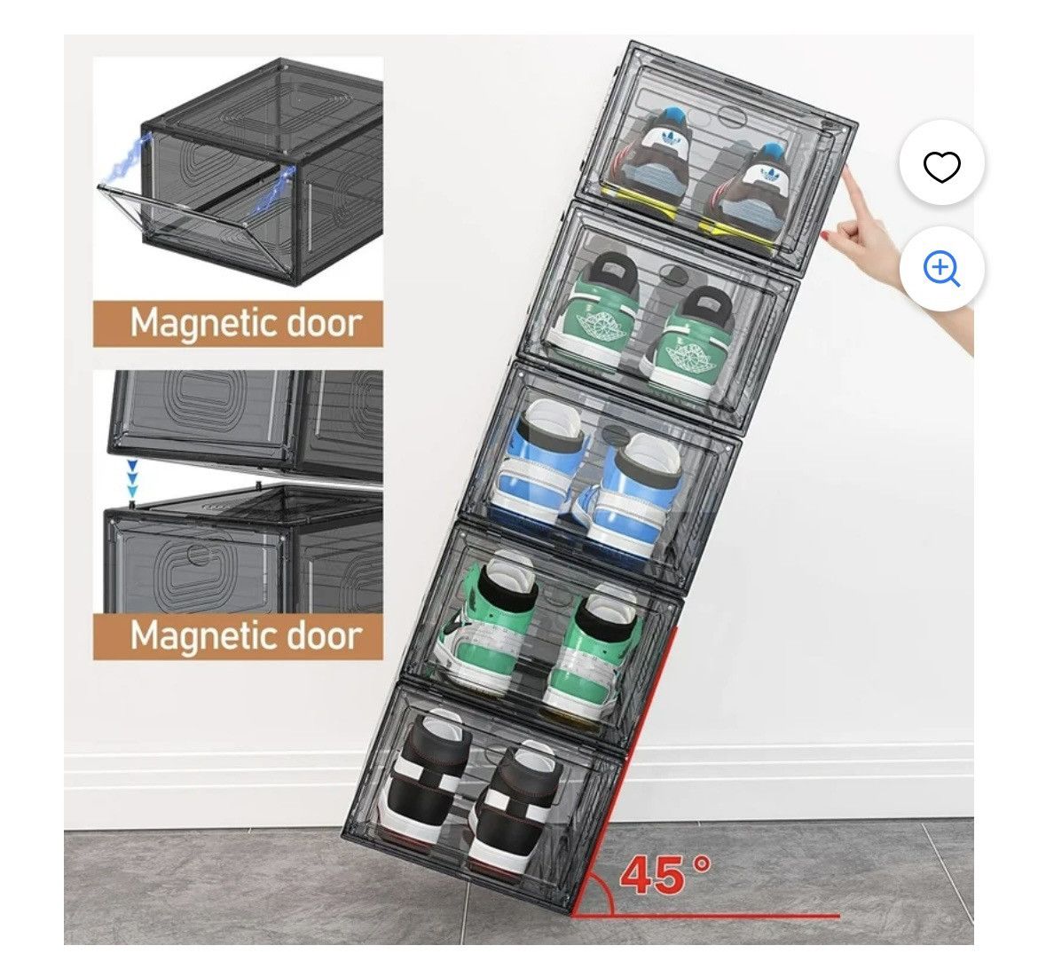 Designer heavy duty shoe containers-pack of 10 Size ONE SIZE - 6 Thumbnail