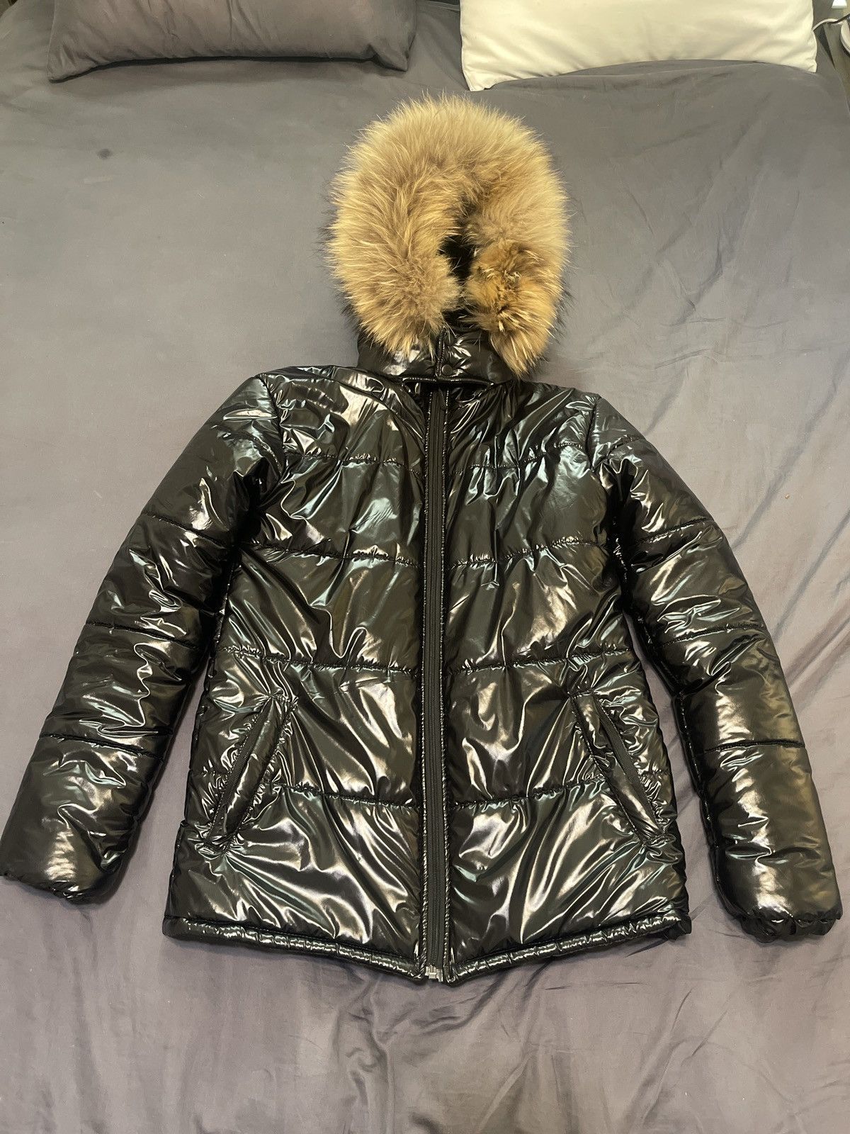 Other 1-of-1 Handmade Black Glossy Puffer Jacket with Fur hood Size US L / EU 52-54 / 3 - 2 Thumbnail
